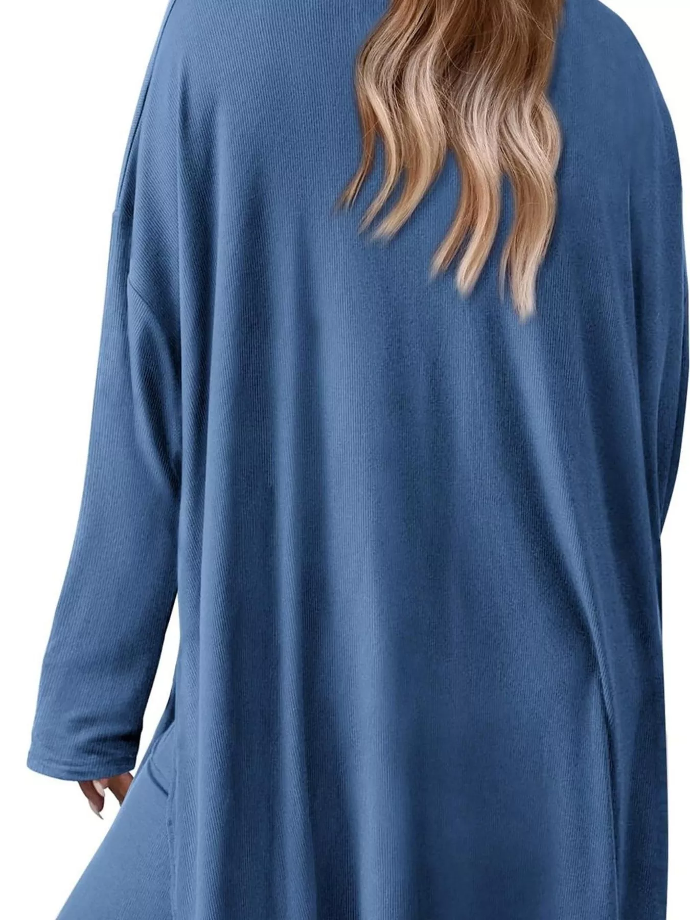 Casual Loose Long Sleeve Top and Wide Leg Pants Set - Image 2