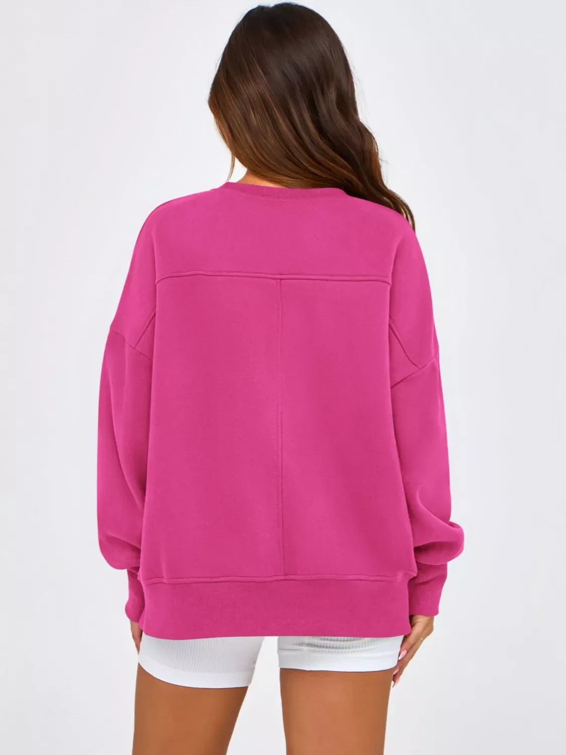 Casual Loose Side Slit Sweatshirt - Image 19