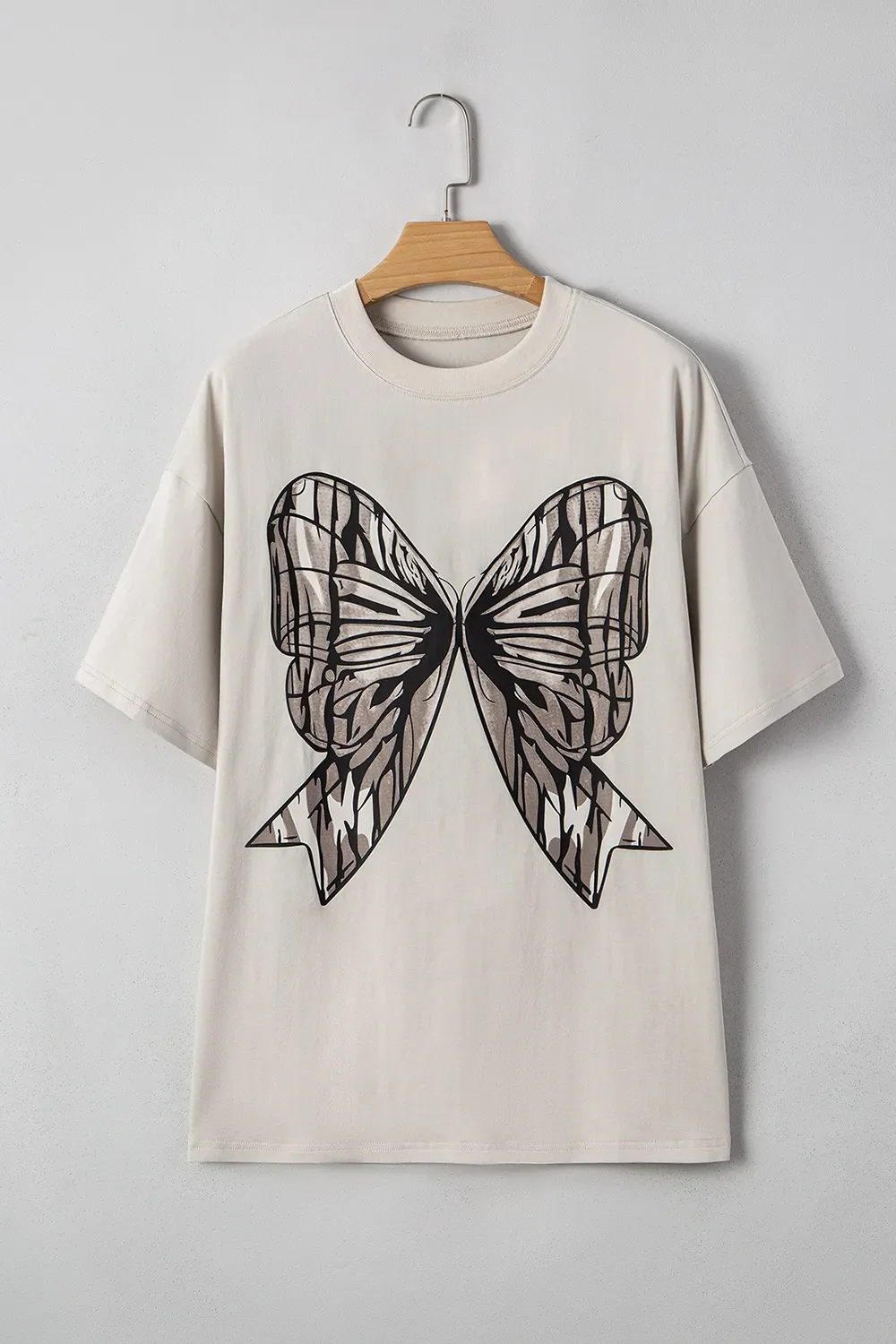 Casual Oversize Bow Drop Shoulder Tunic Casual Tee - Image 3