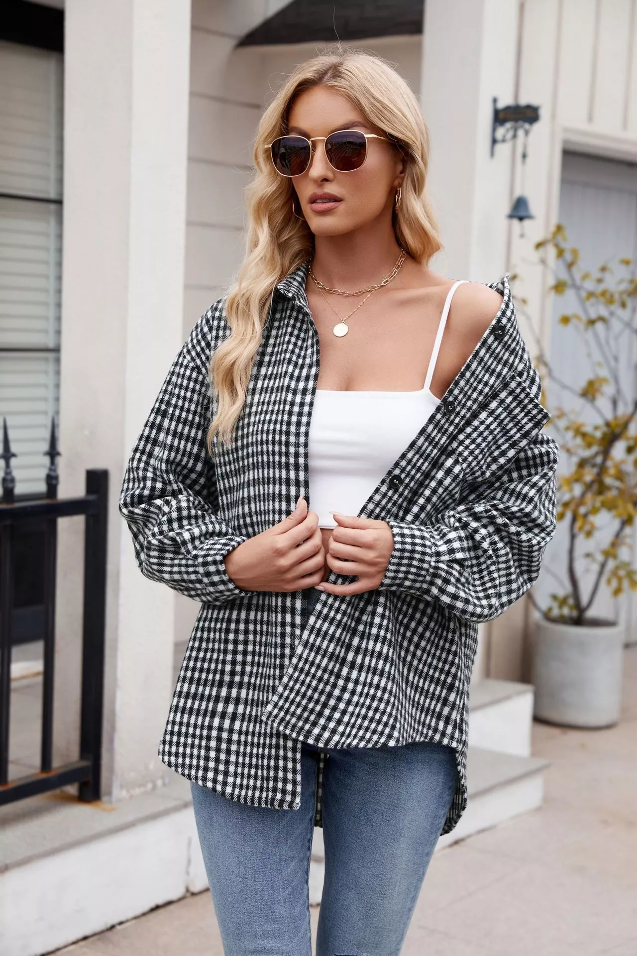 Casual Plaid Long Sleeve Shirt - Image 23