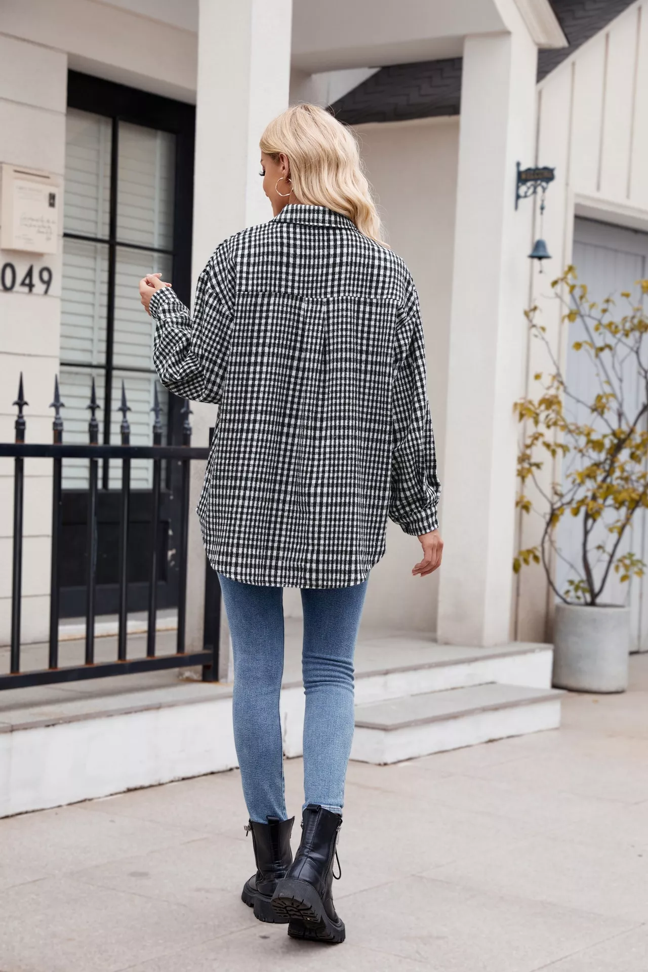 Casual Plaid Long Sleeve Shirt - Image 26