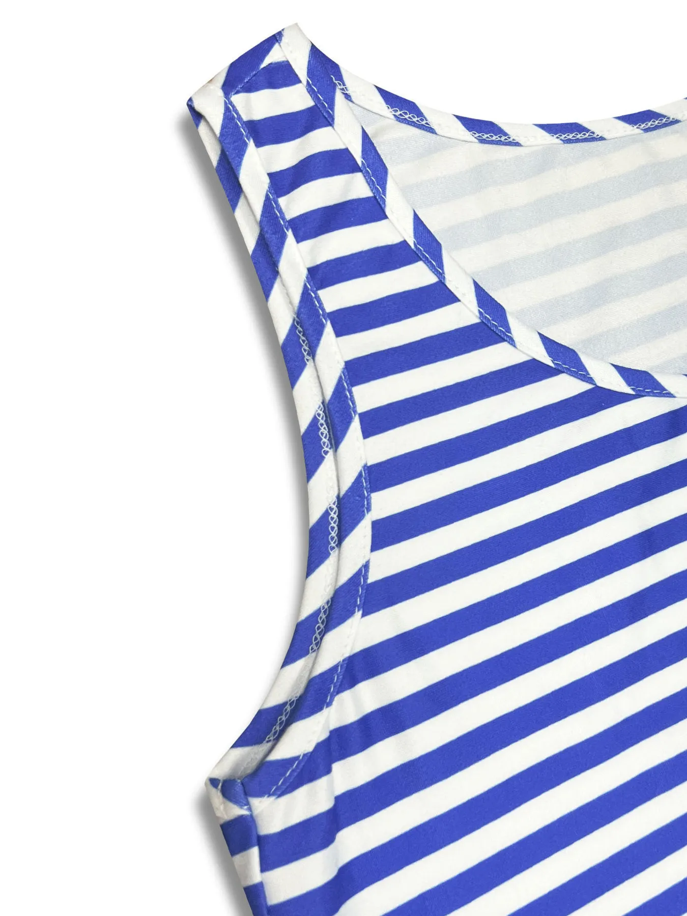 Casual Striped Tiered Ruffle Tank Dress - Image 12