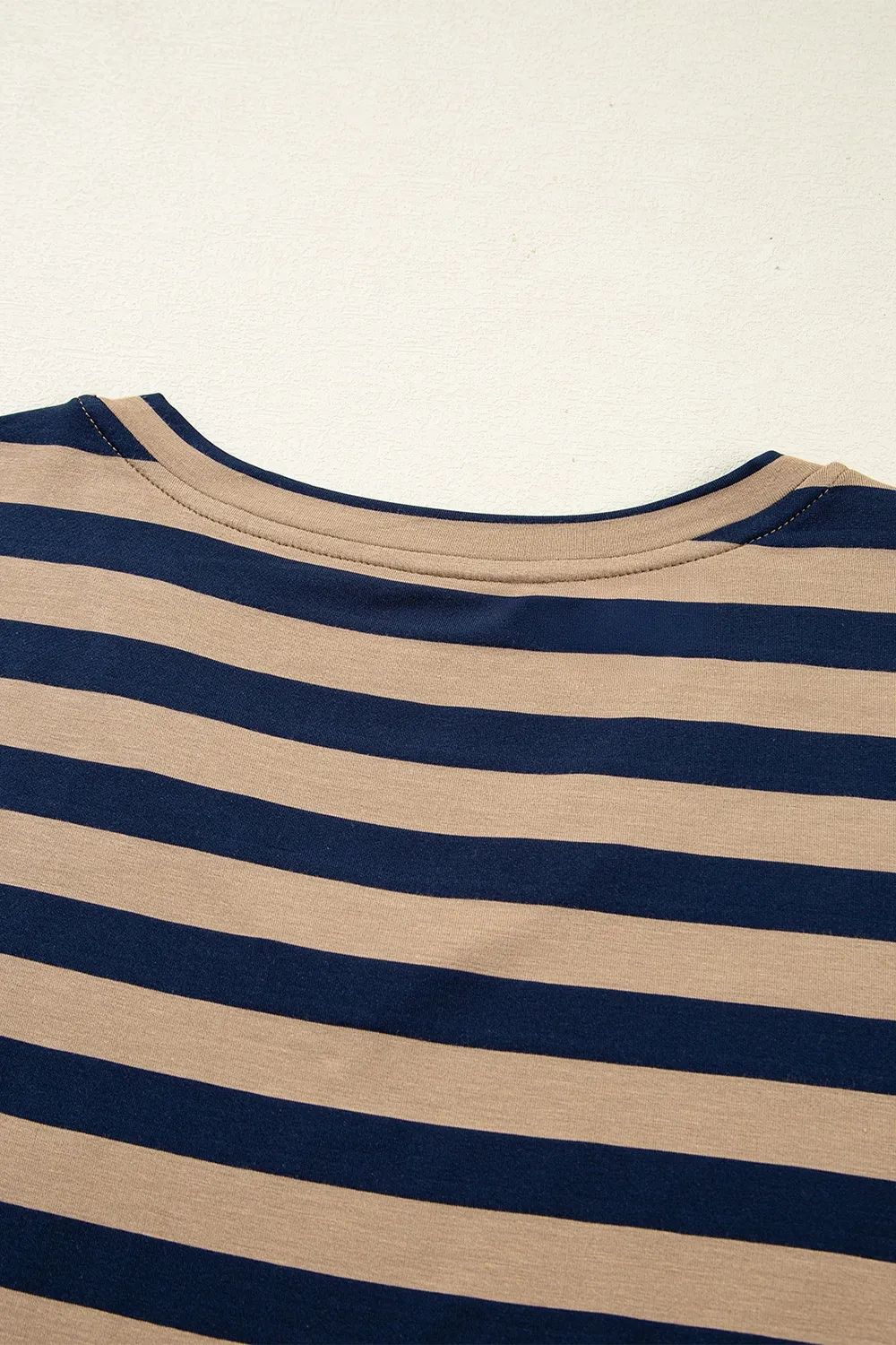 Casual Striped V-Neck Midi T-Shirt Dress - Image 20