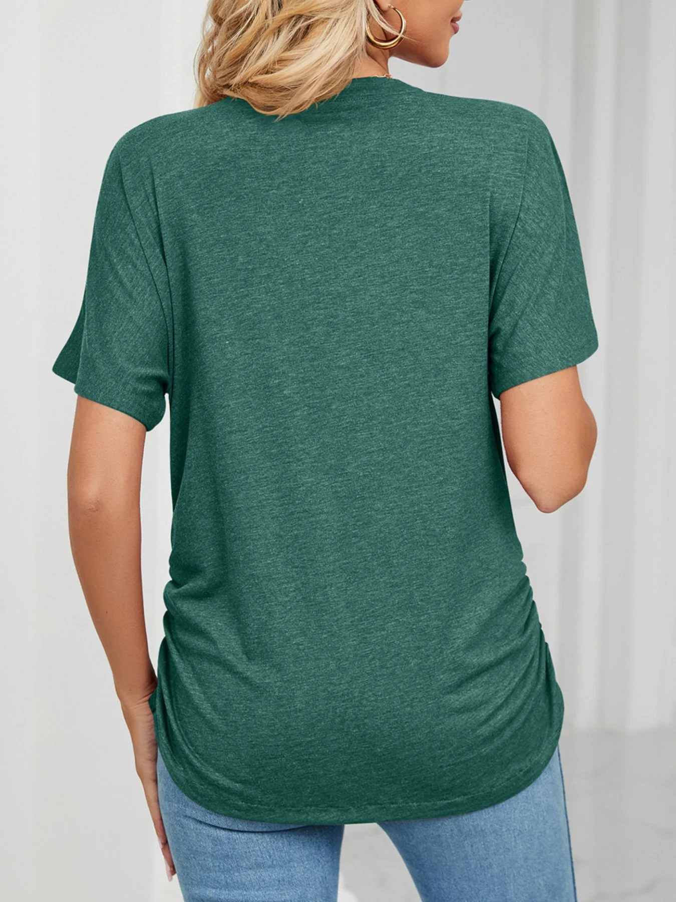Casual V-Neck Short Sleeve T-Shirt - Image 20
