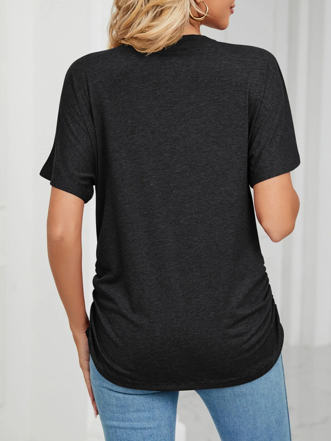 Casual V-Neck Short Sleeve T-Shirt - Image 7