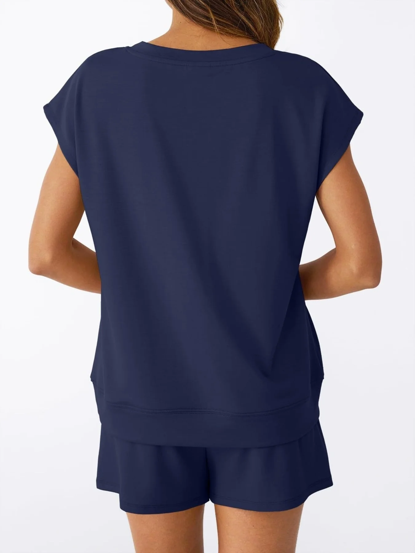 Casual V-Neck T-Shirt and Shorts Set - Image 20