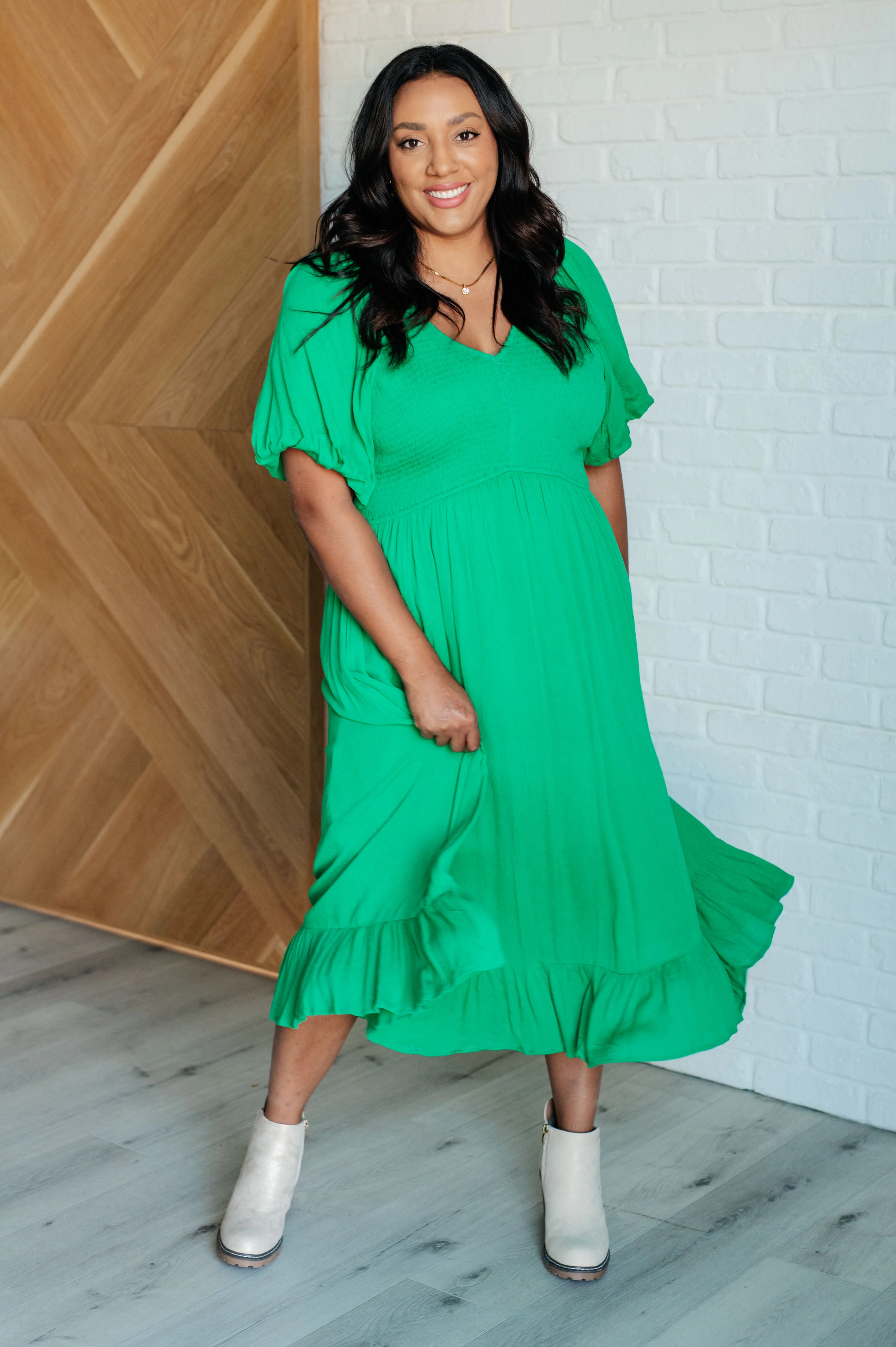 Catch a Cloud and Pin it Down Smocked Bodice Dress - Image 3
