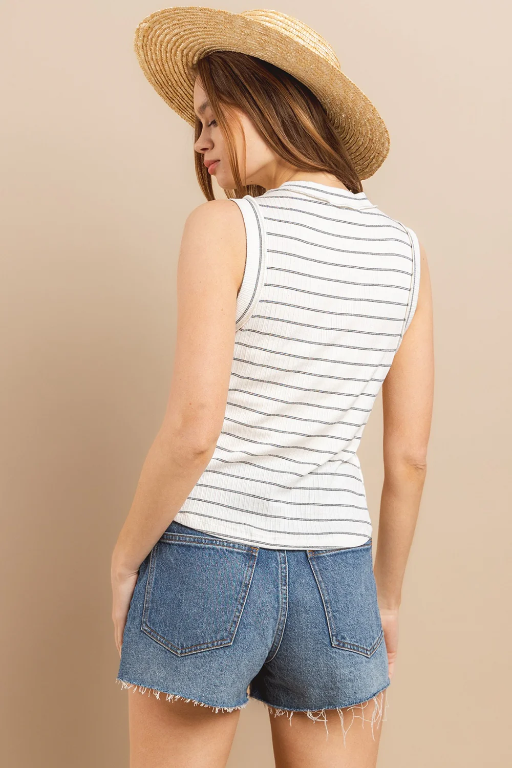 Ces Femme Striped Round Neck Tank - Image 2