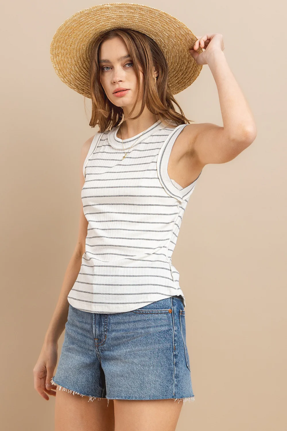 Ces Femme Striped Round Neck Tank - Image 3