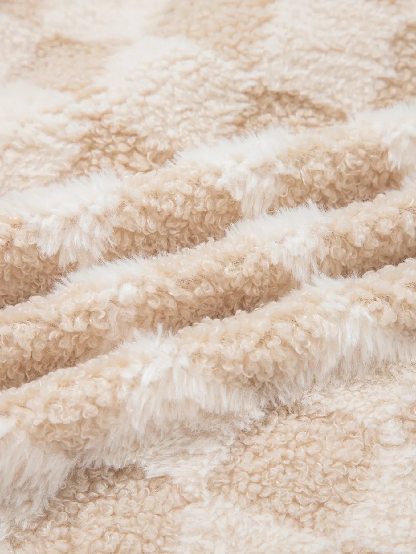 Checker Sherpa Corduroy Patchwork Zip Up Jacket - Image 13