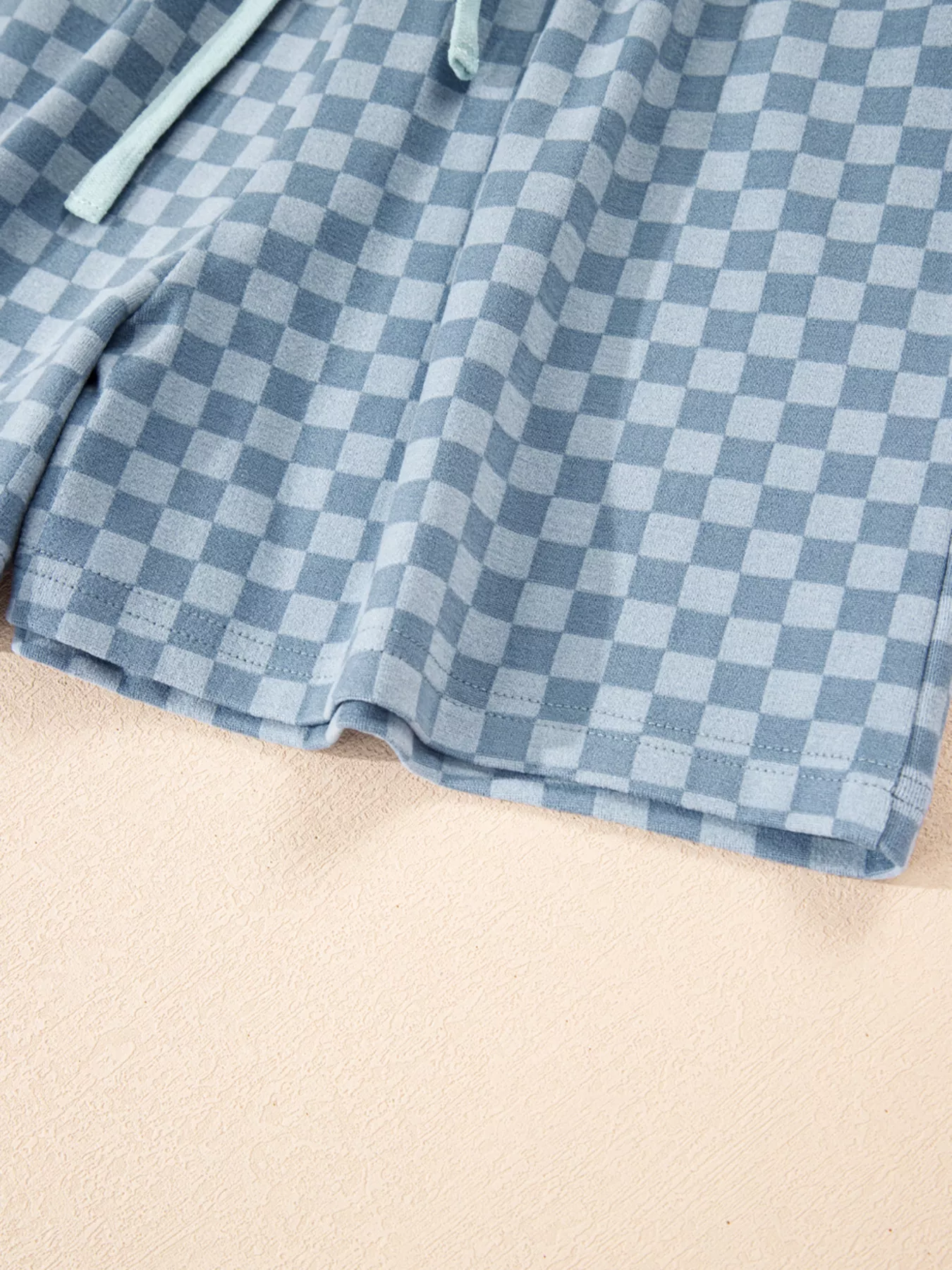 Checkerboard Long Sleeve Pullover and Shorts Set - Image 22