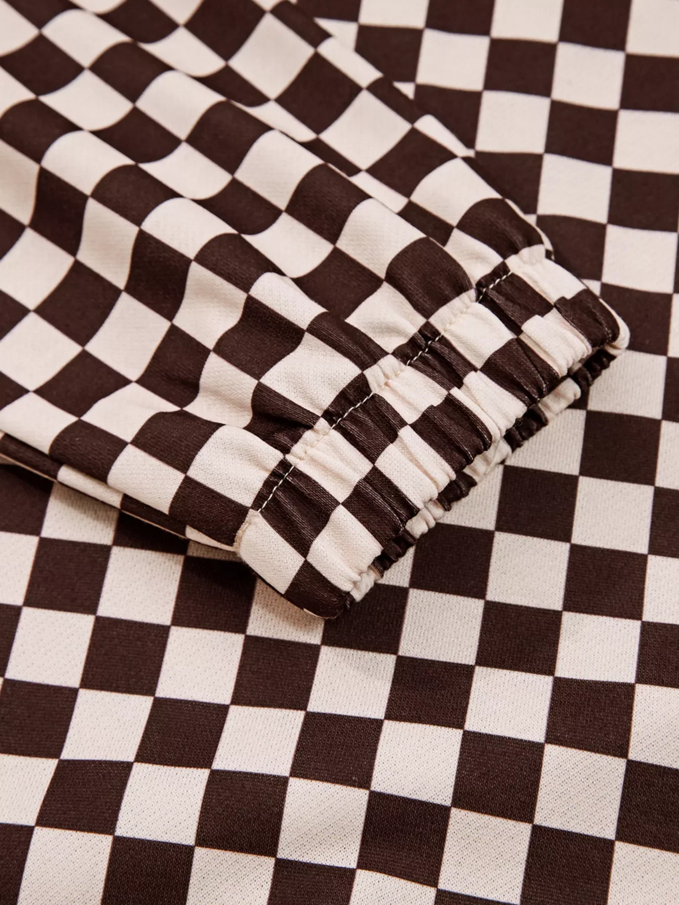 Checkered Drawstring Hoodie and Pants Set - Image 18