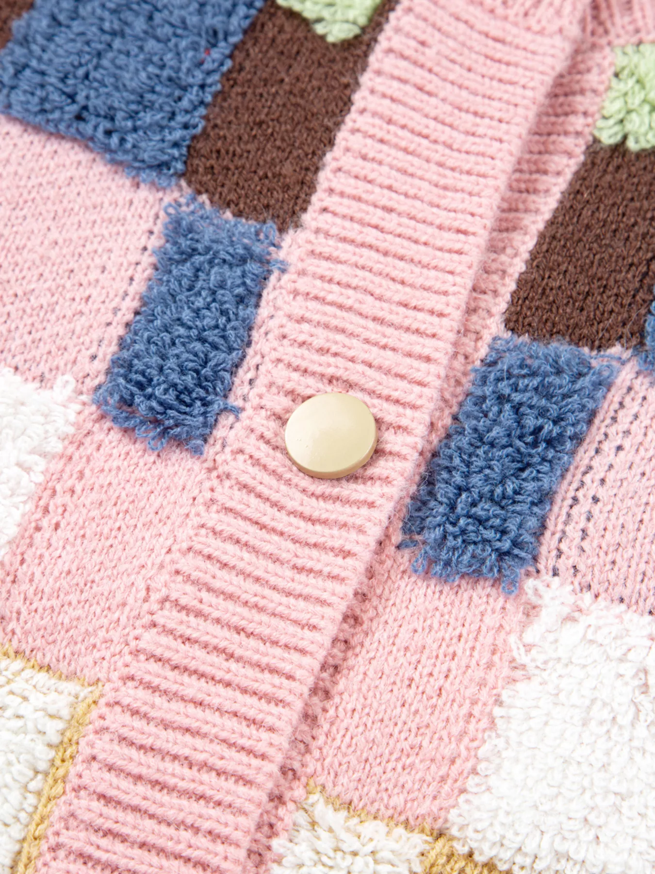 Checkered Pattern Button Front Cardigan - Image 8