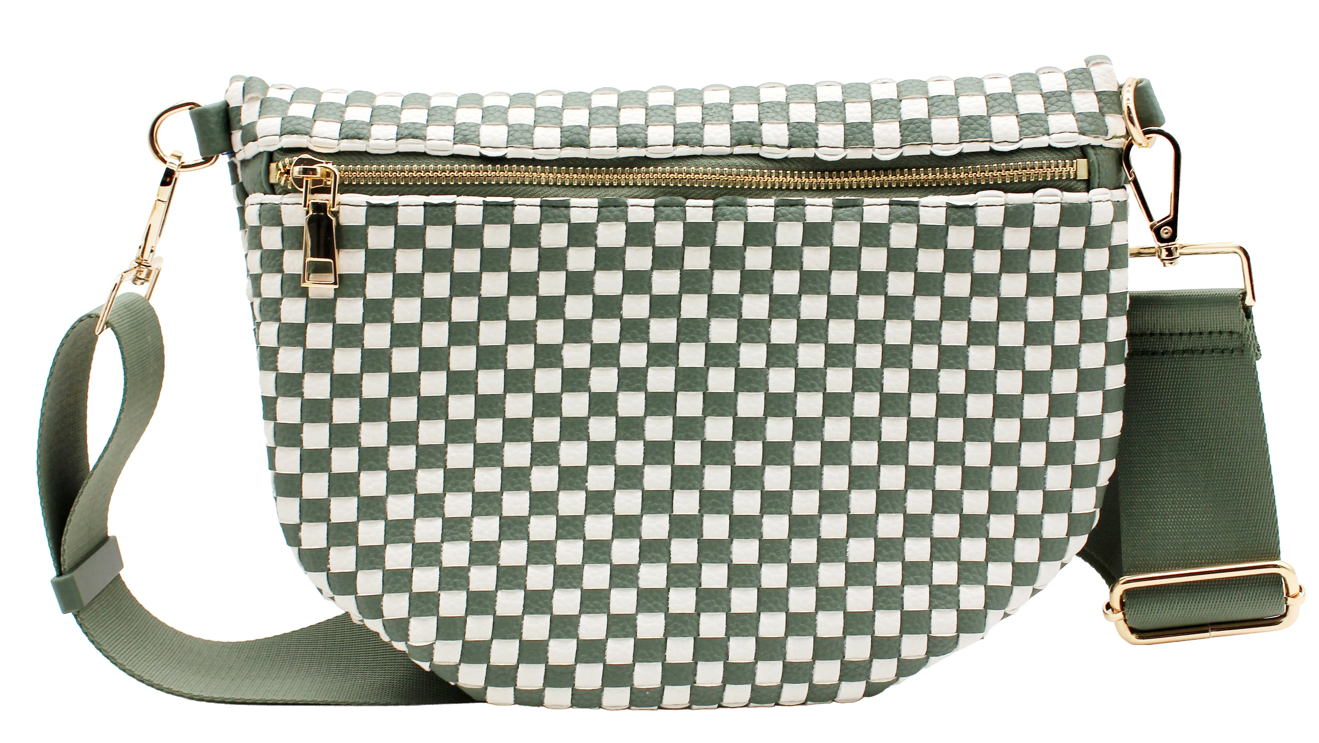 Checkered PU Crossbody Bag - Image 16