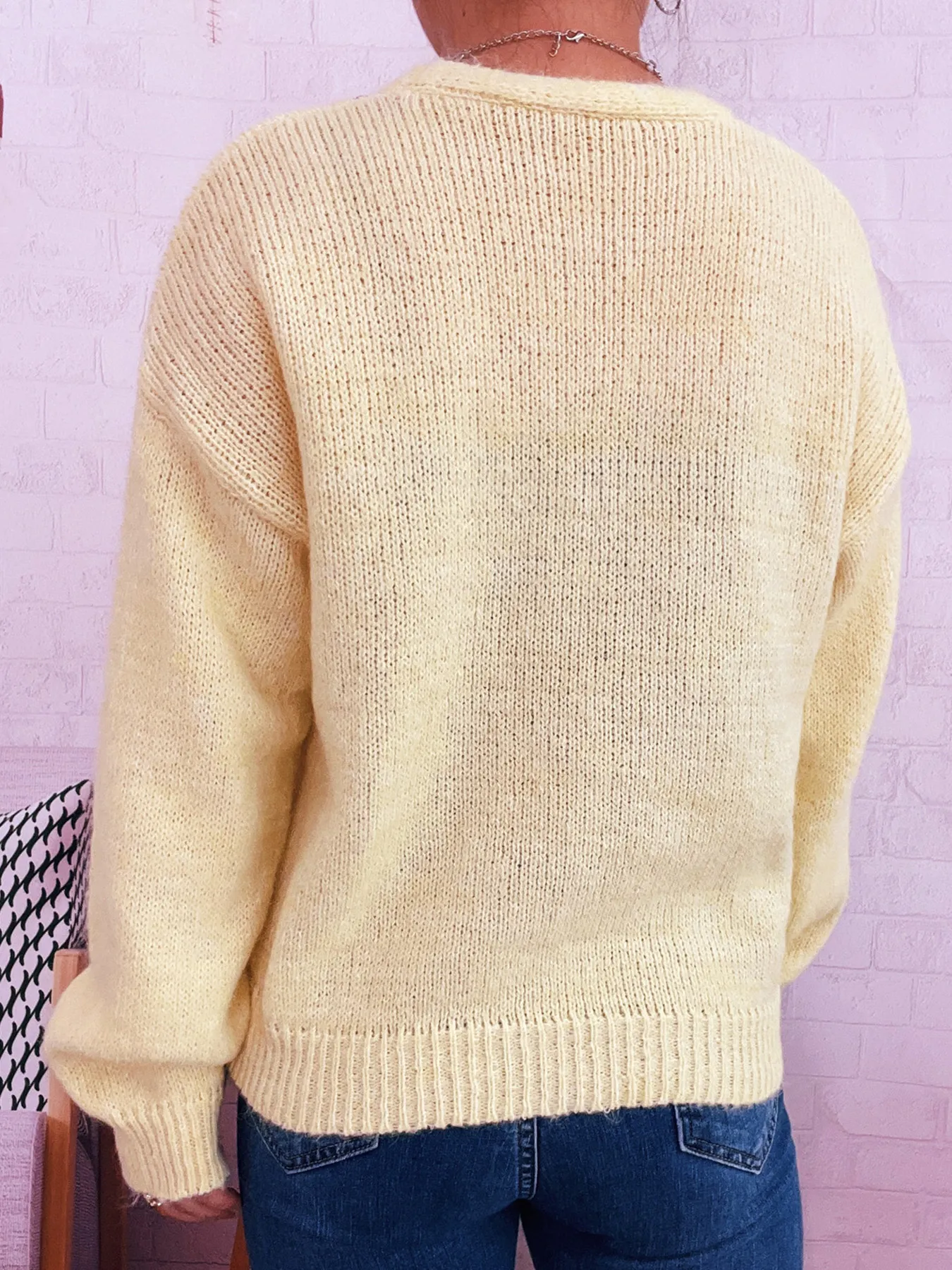 Cherry Button-Front Long Sleeve Cardigan - Image 19