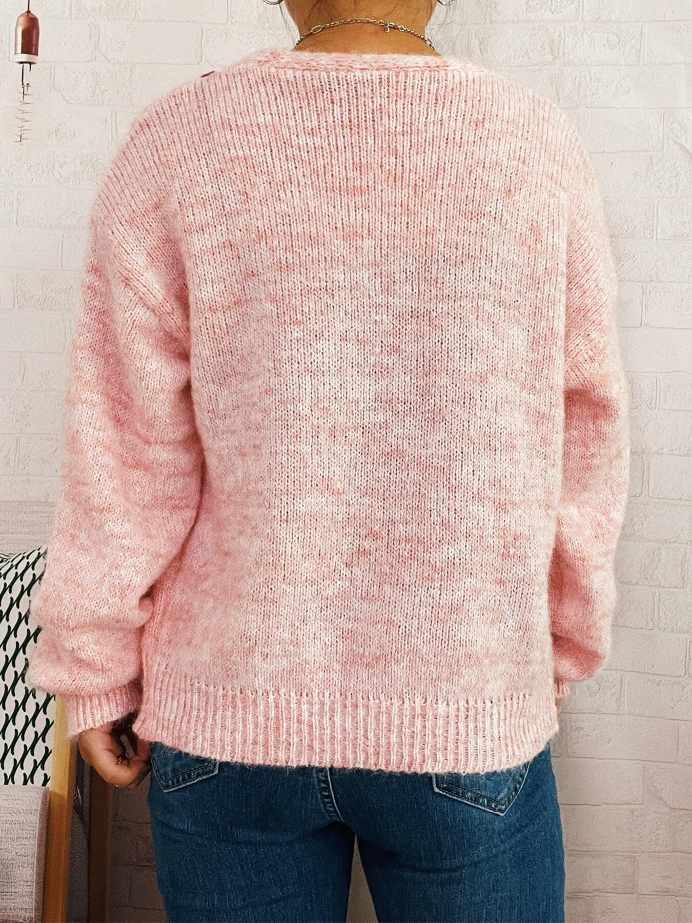 Cherry Button-Front Long Sleeve Cardigan - Image 6