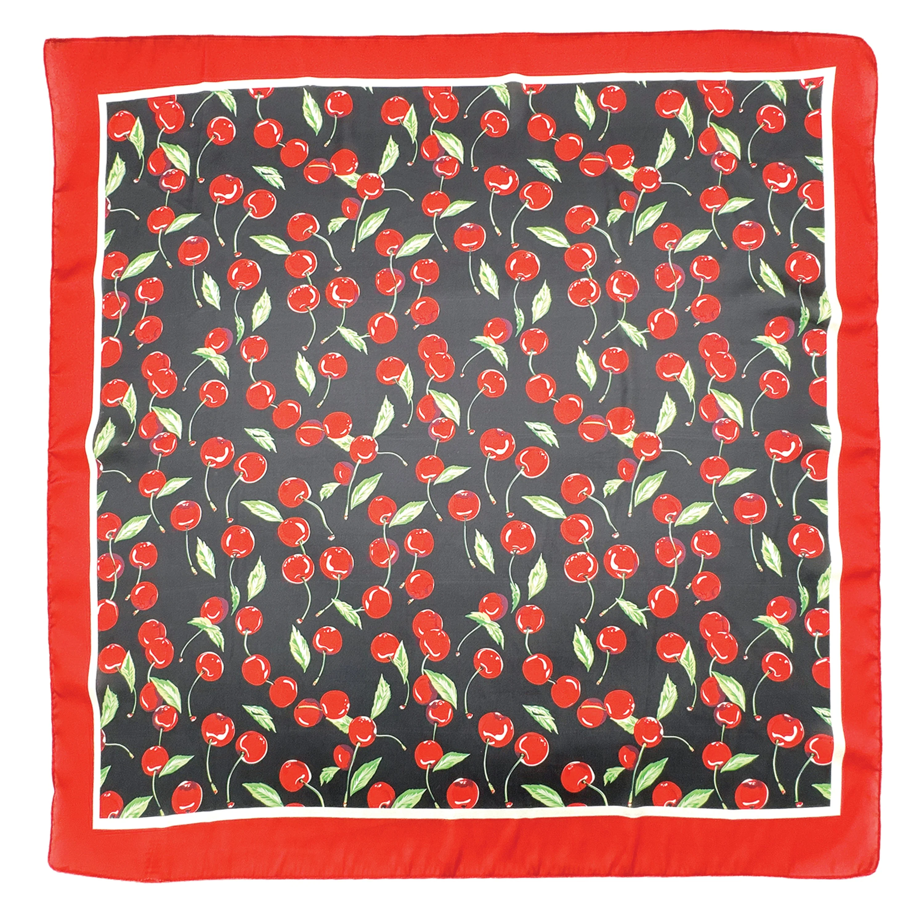 Cherry Print Square Scarf - Image 4