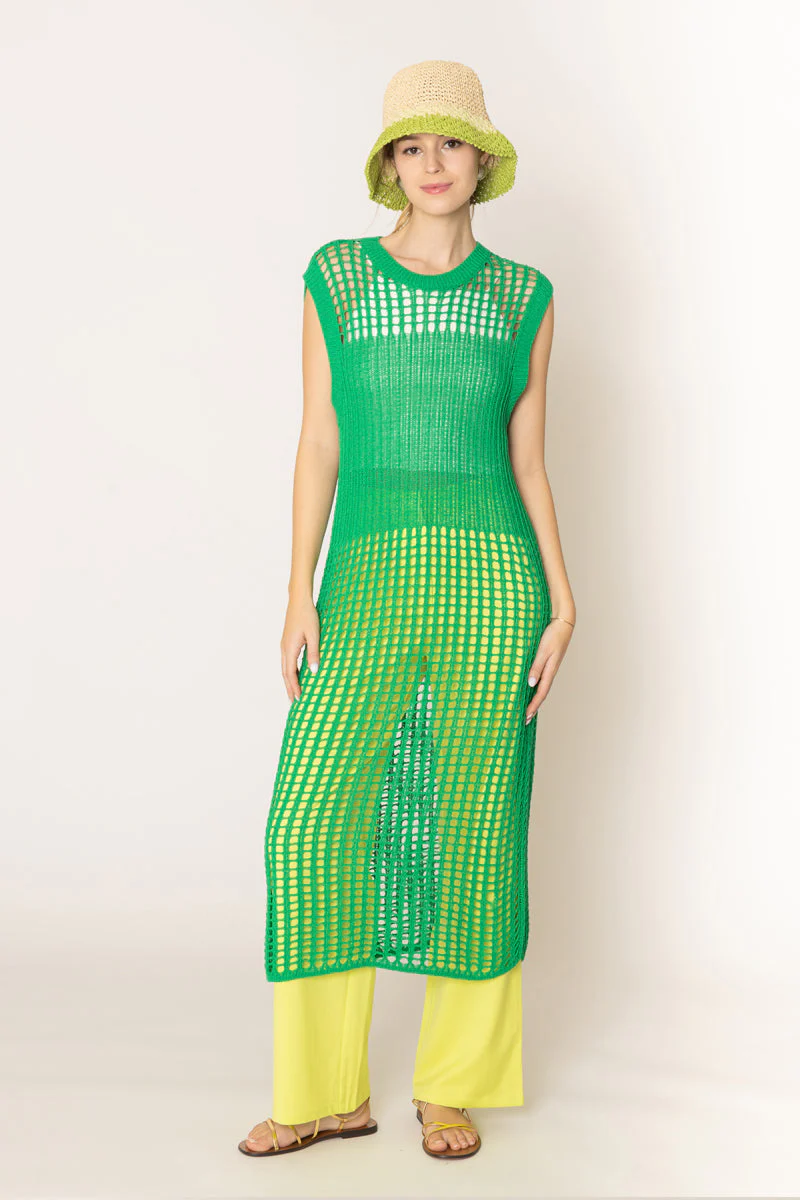 Chest Blocked Crochet Long Dress - Image 6