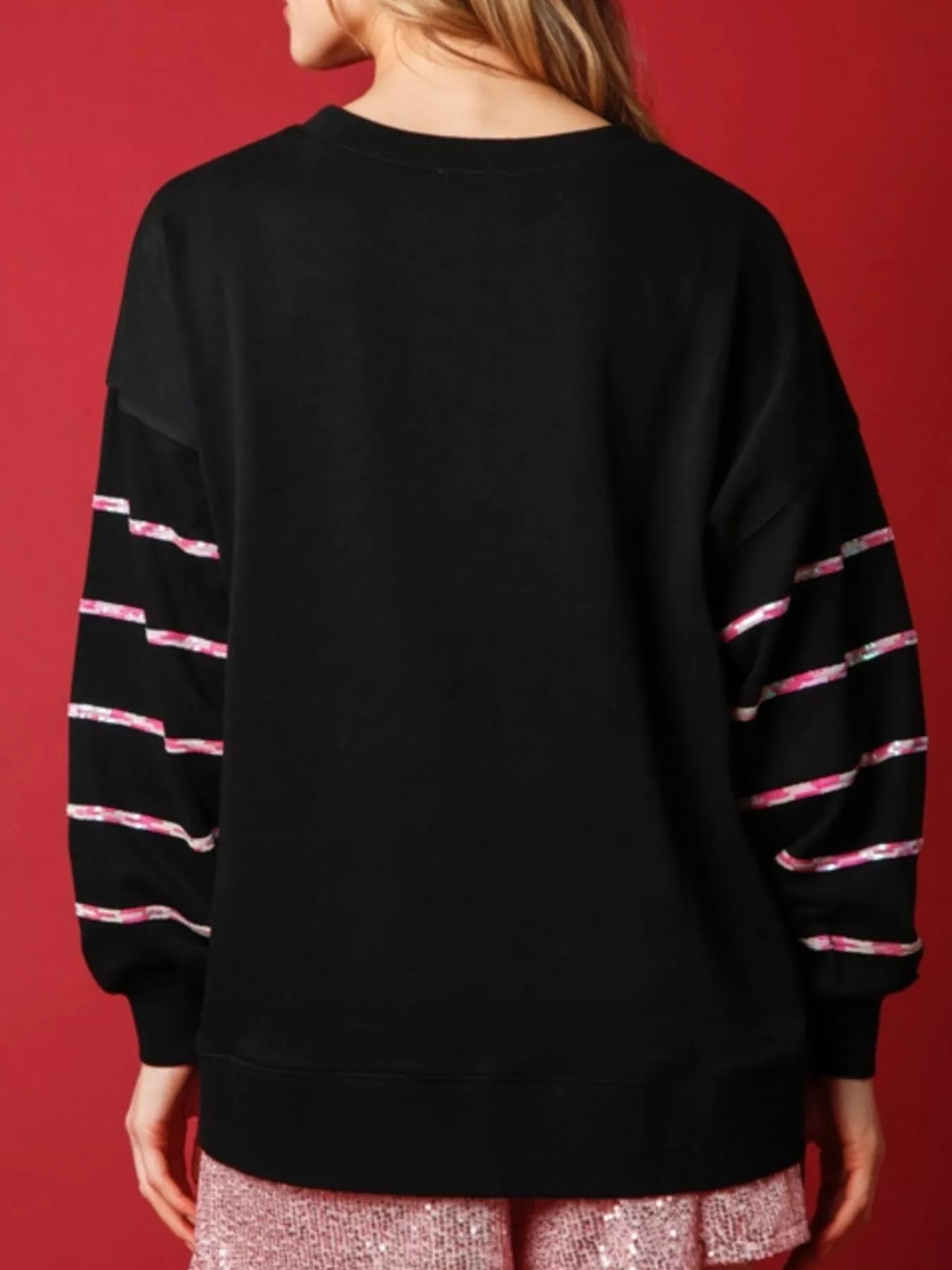 Christmas Santa Striped Long Sleeve Sweatshirt - Image 4