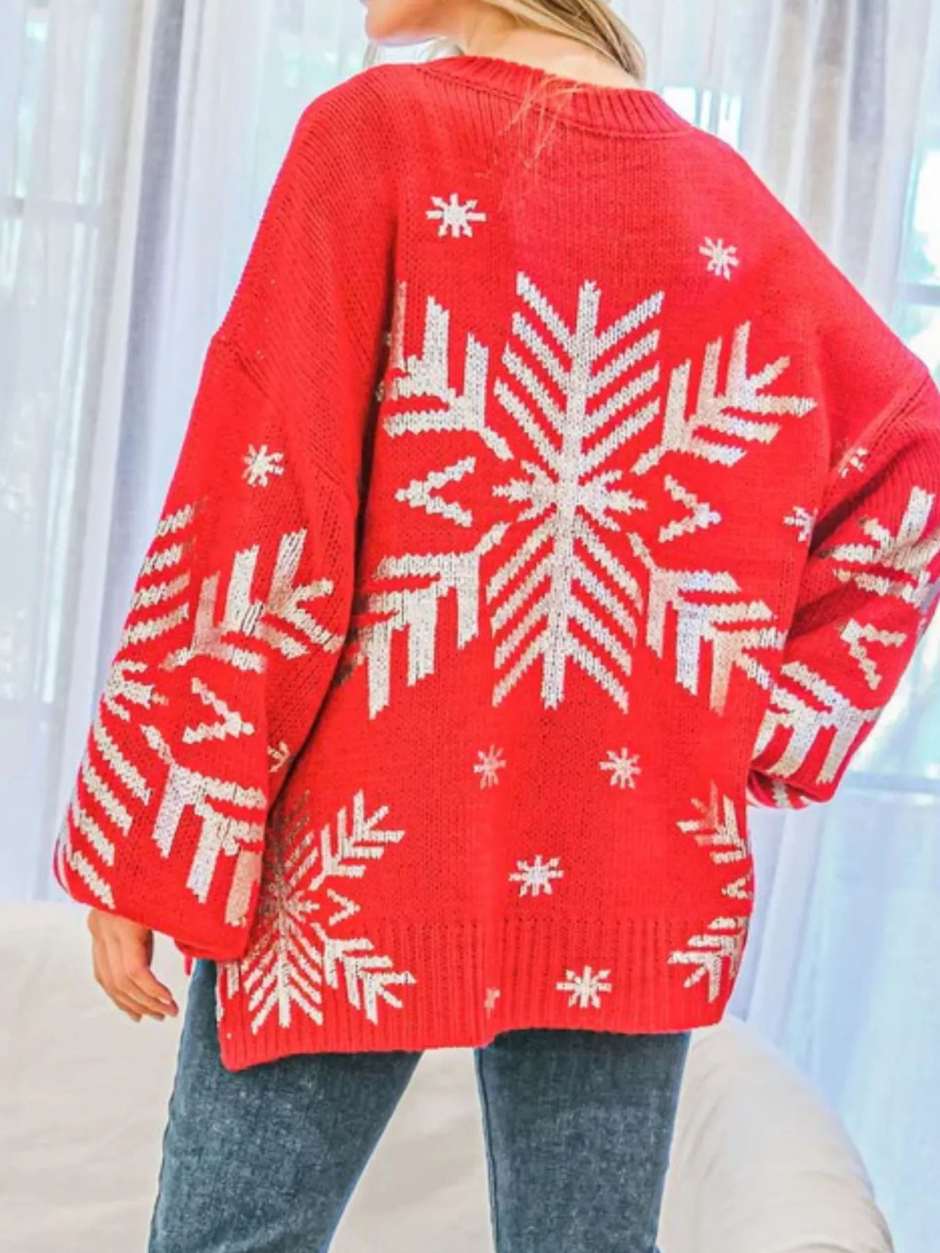 Christmas Snowflake Long Sleeve Sweater - Image 8