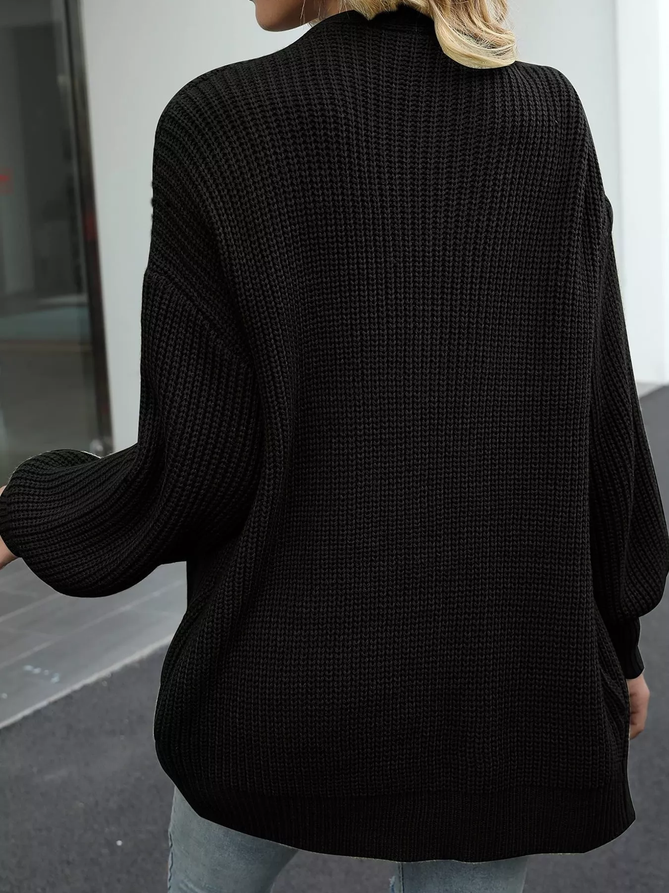 Chunky Knit Open Front Cardigan - Image 18