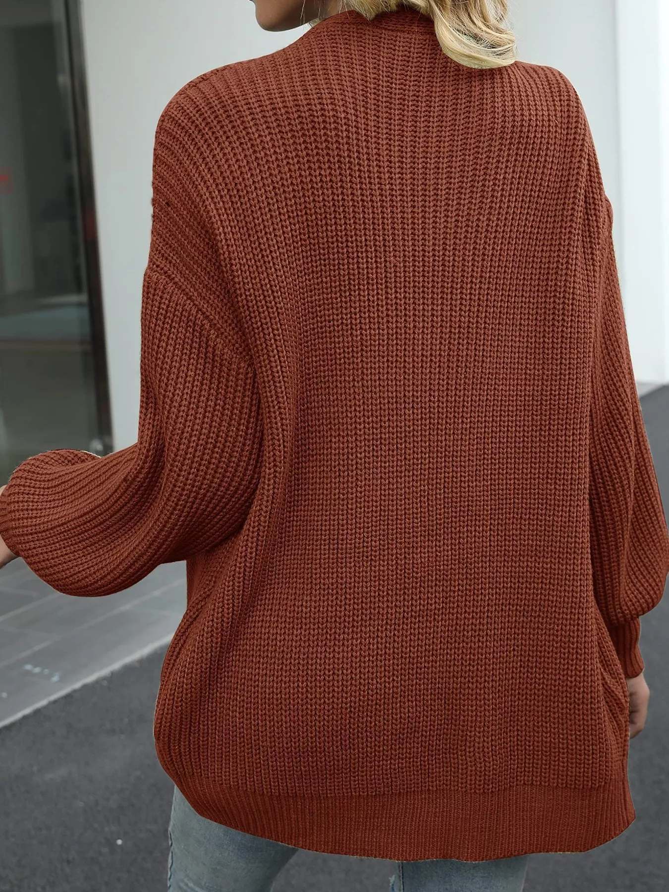 Chunky Knit Open Front Cardigan - Image 3
