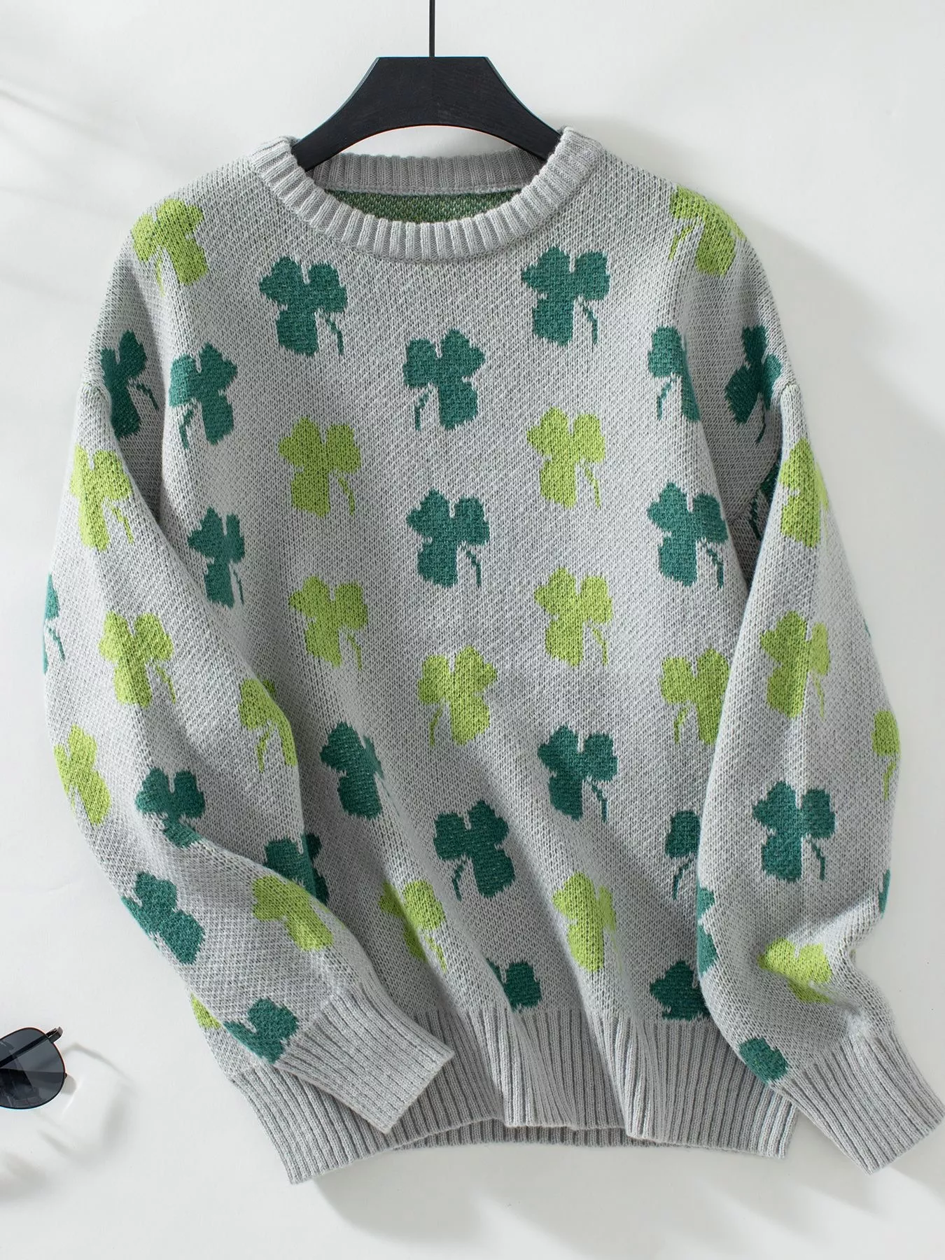 Clover Round Neck Long Sleeve Sweater - Image 8
