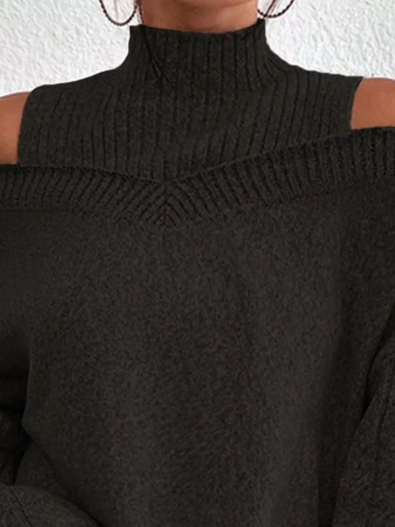 Cold Shoulder Turtleneck Sweater - Image 6