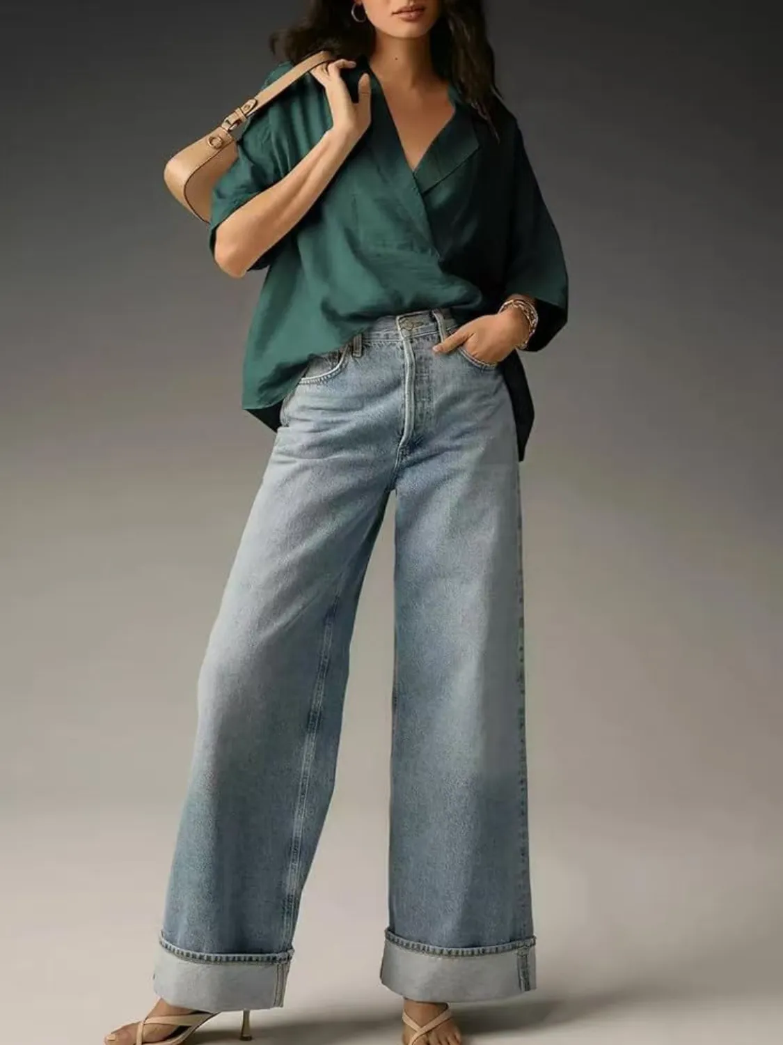 Collared Neck Half Sleeve Blouse - Image 14