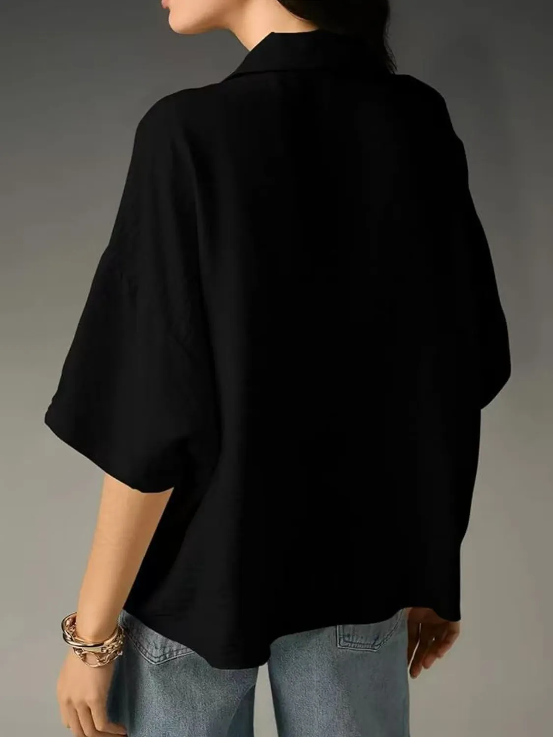 Collared Neck Half Sleeve Blouse - Image 17