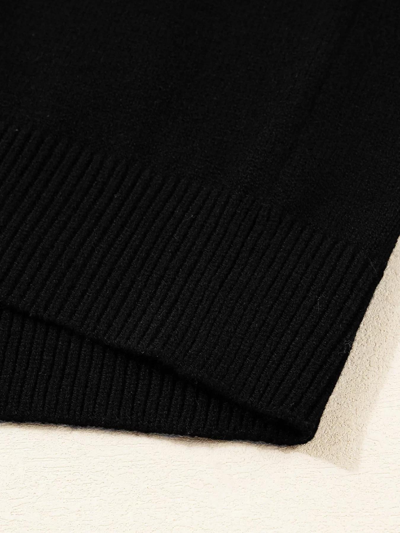 Color Block Crew Neck Drop Shoulder Sweater - Image 8