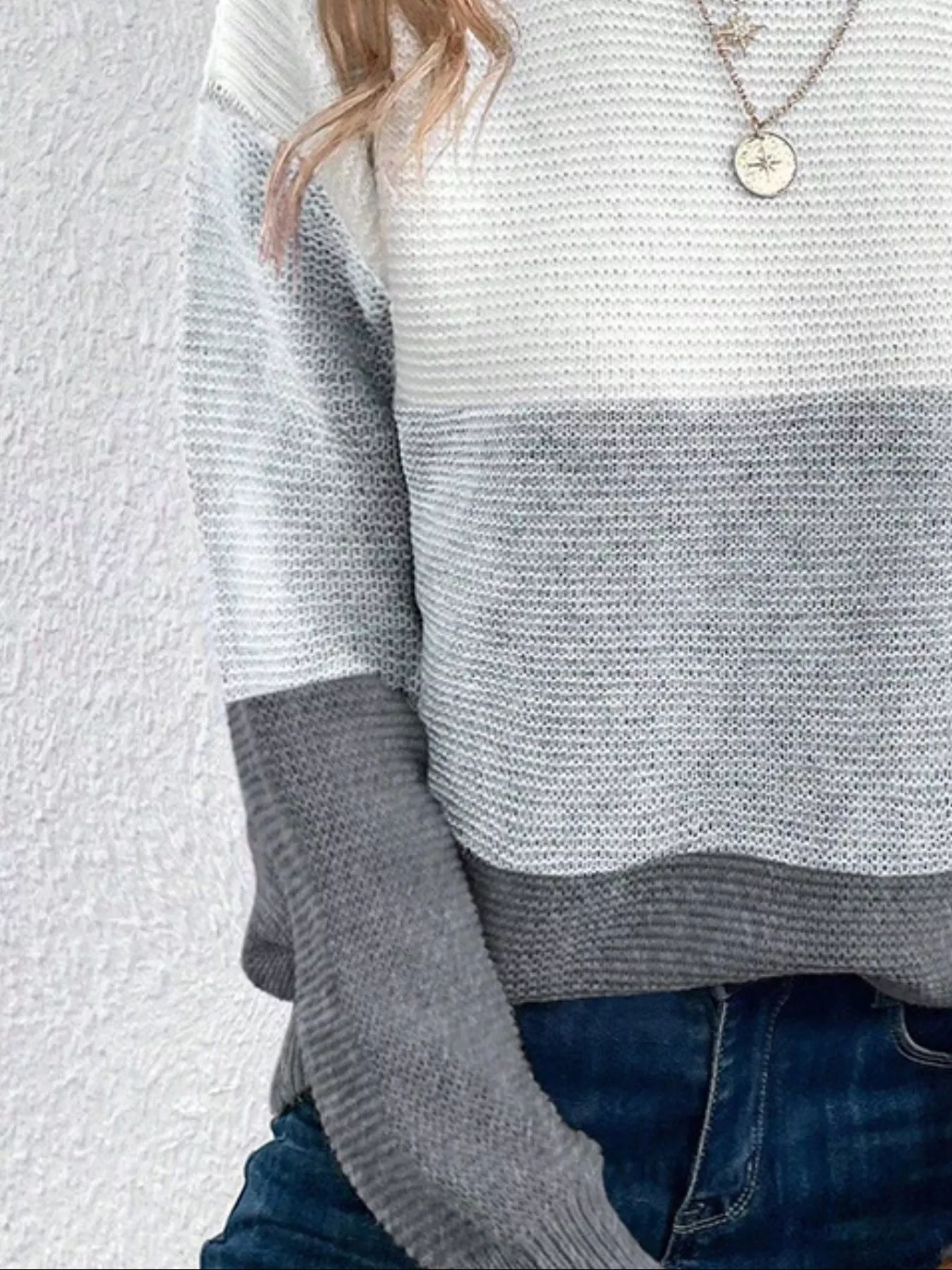 Color Block Long Sleeve Sweater - Image 21