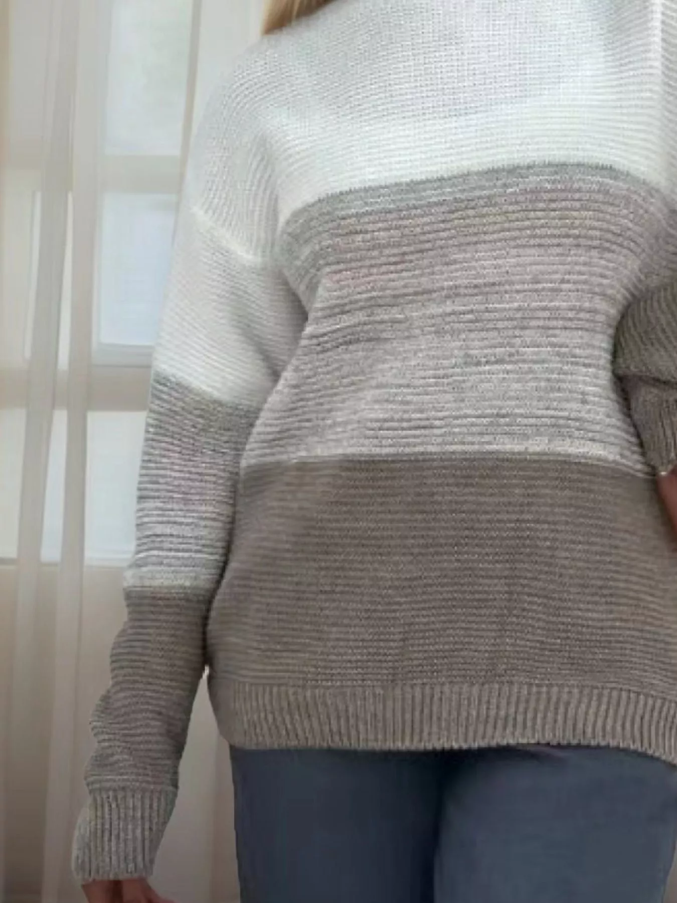 Color Block Long Sleeve Sweater - Image 24