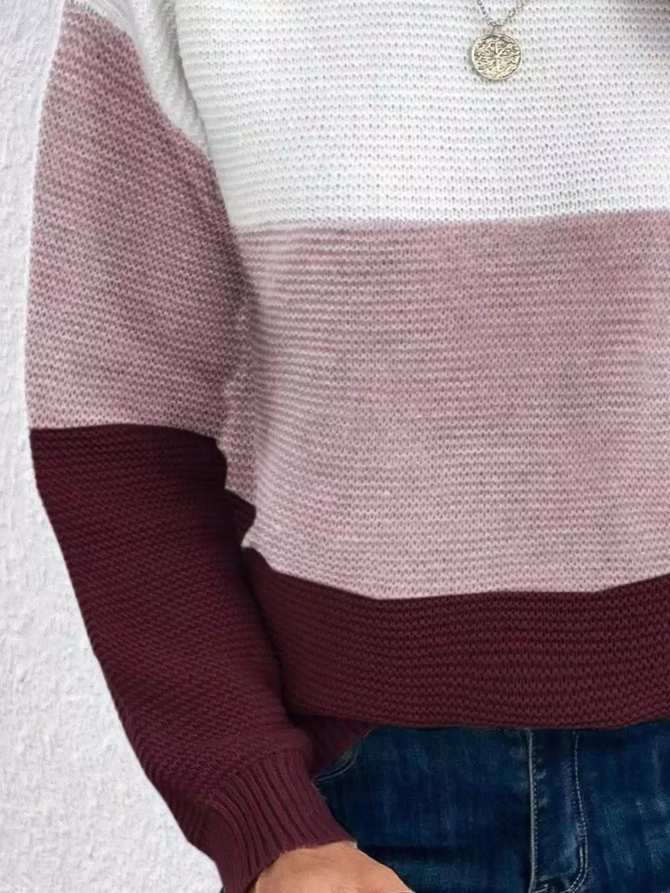 Color Block Long Sleeve Sweater - Image 27