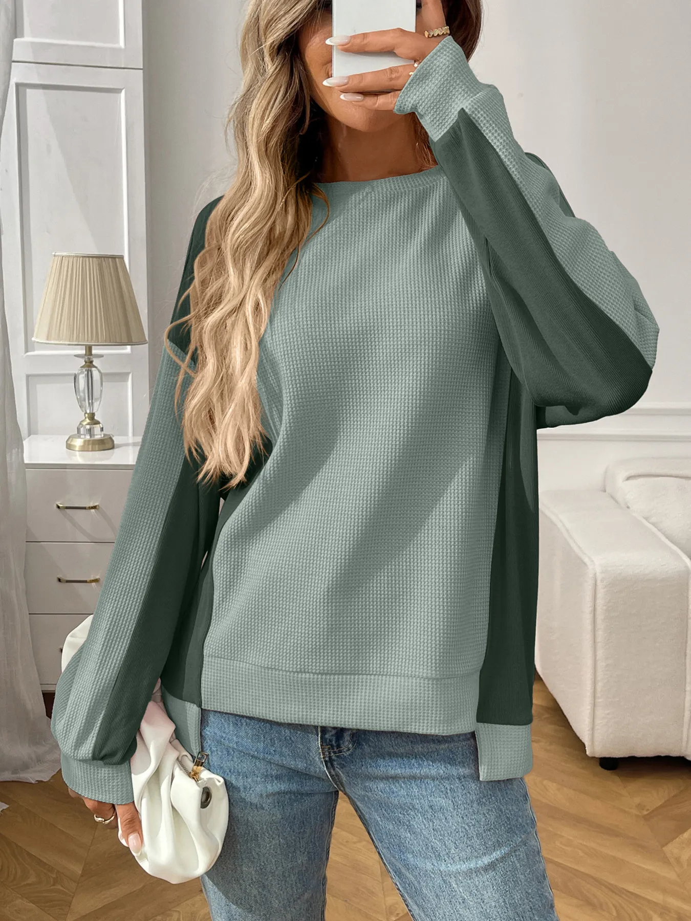 Color Block Long Sleeve Sweatshirt - Image 9