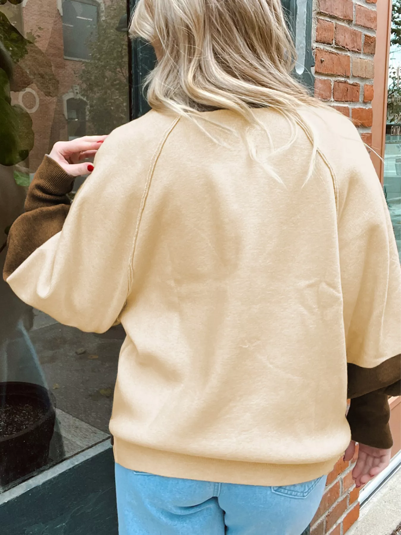 Color Block Mock Neck Long Sleeve Sweater - Image 2