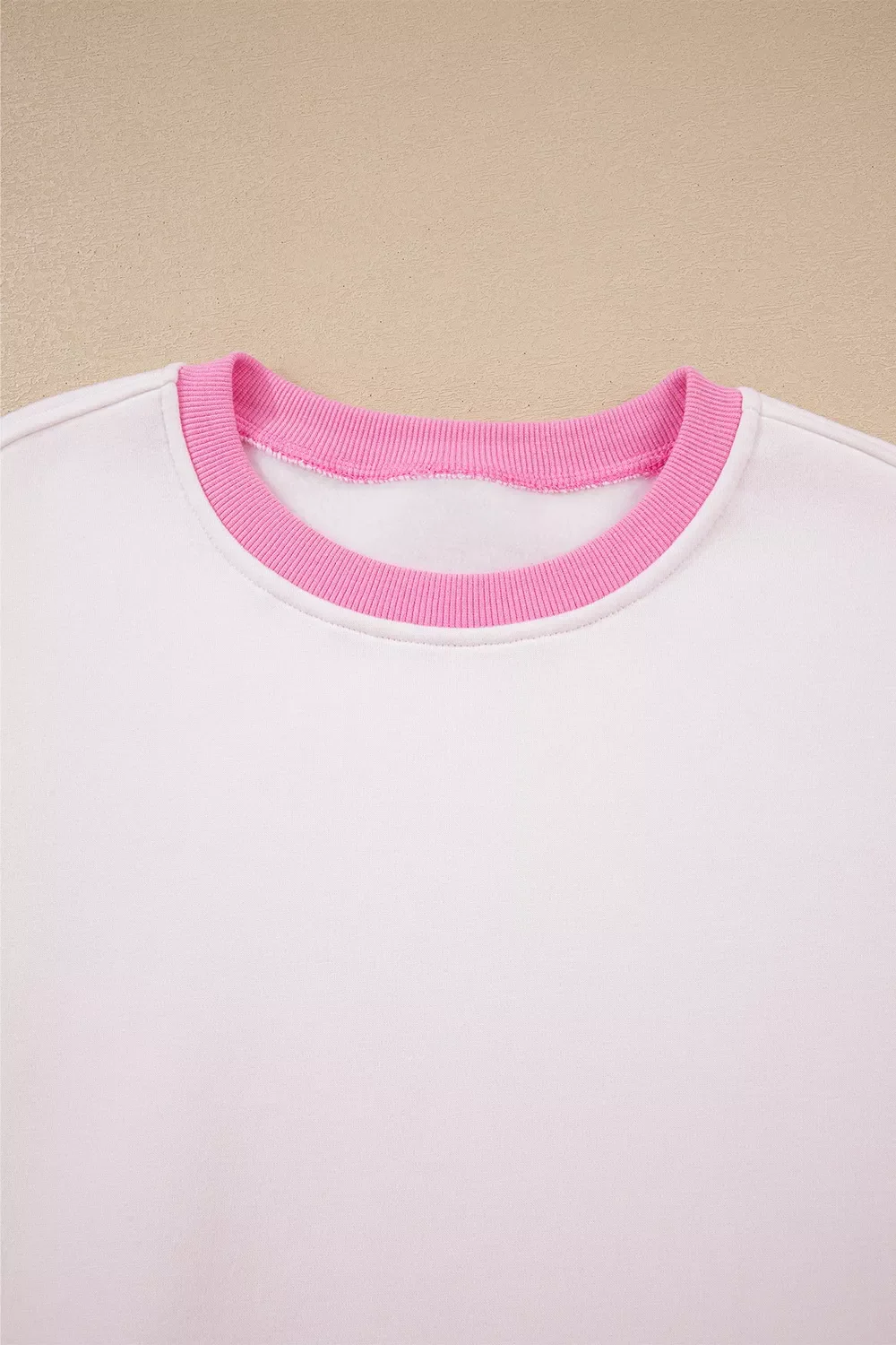 Color Block Sweatshirt and Elastic Waist Shorts Set - Image 8