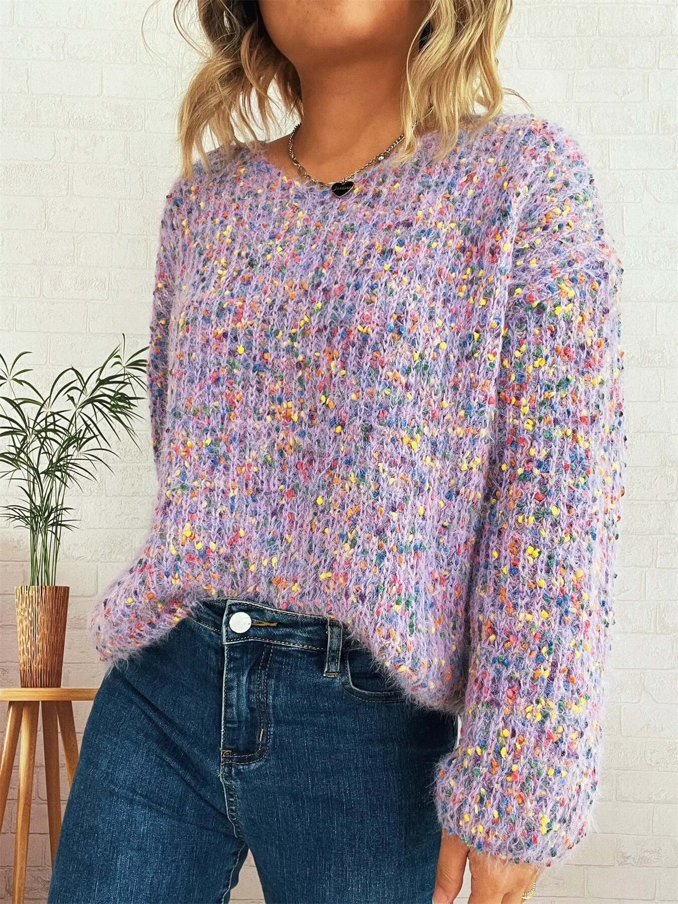 Colorful Long Sleeve Sweater - Image 2