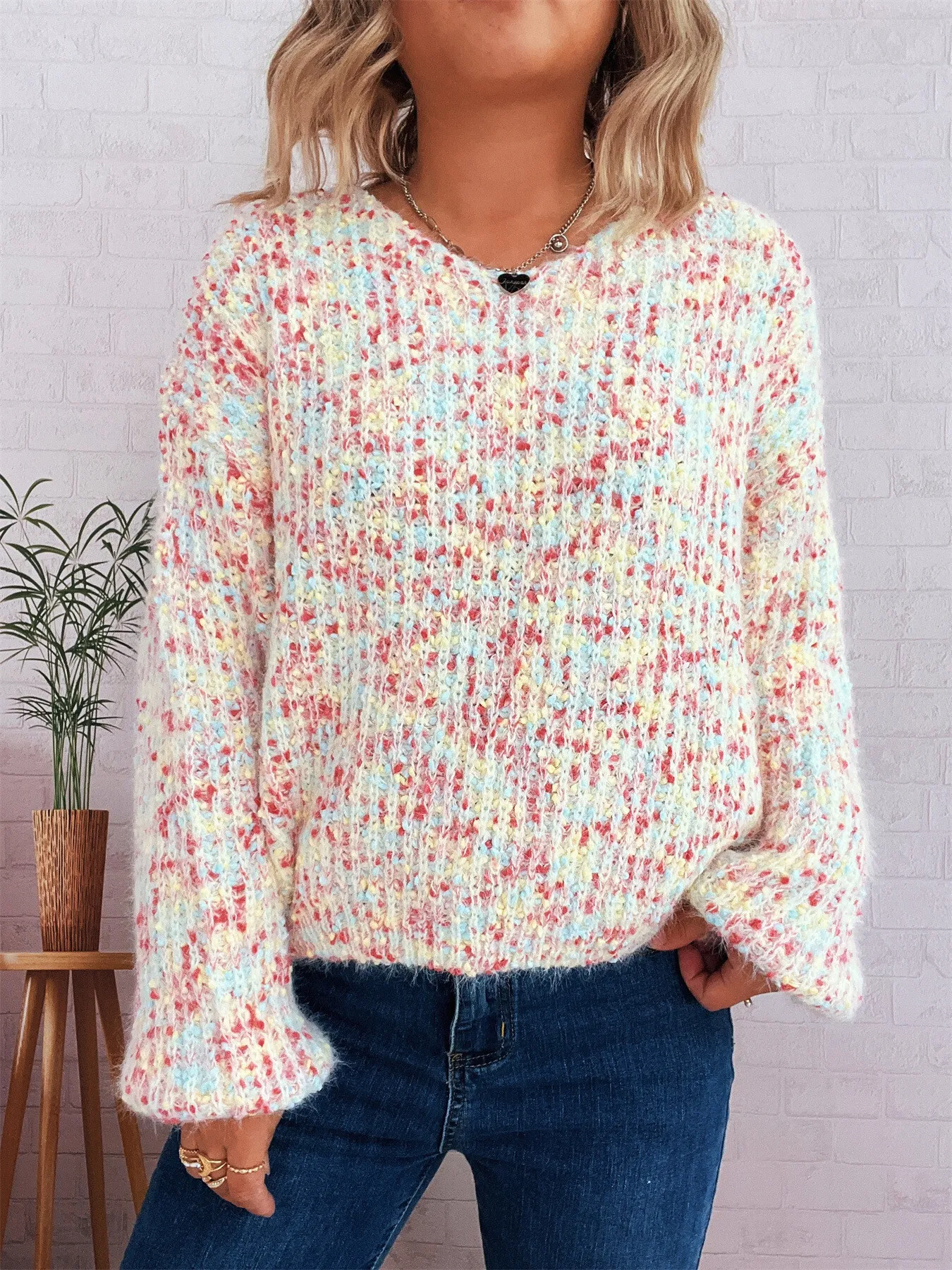 Colorful Long Sleeve Sweater - Image 4