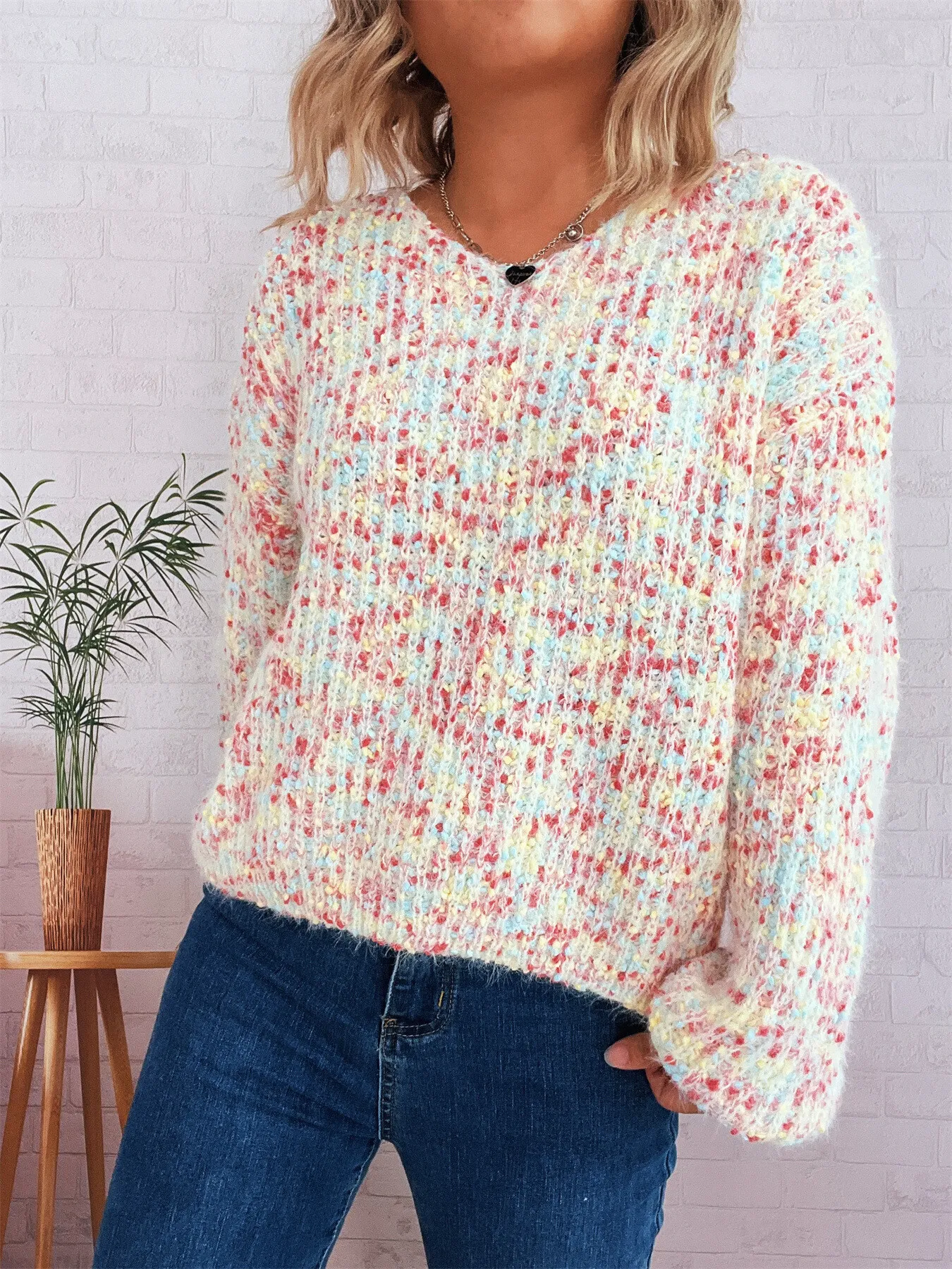 Colorful Long Sleeve Sweater - Image 5