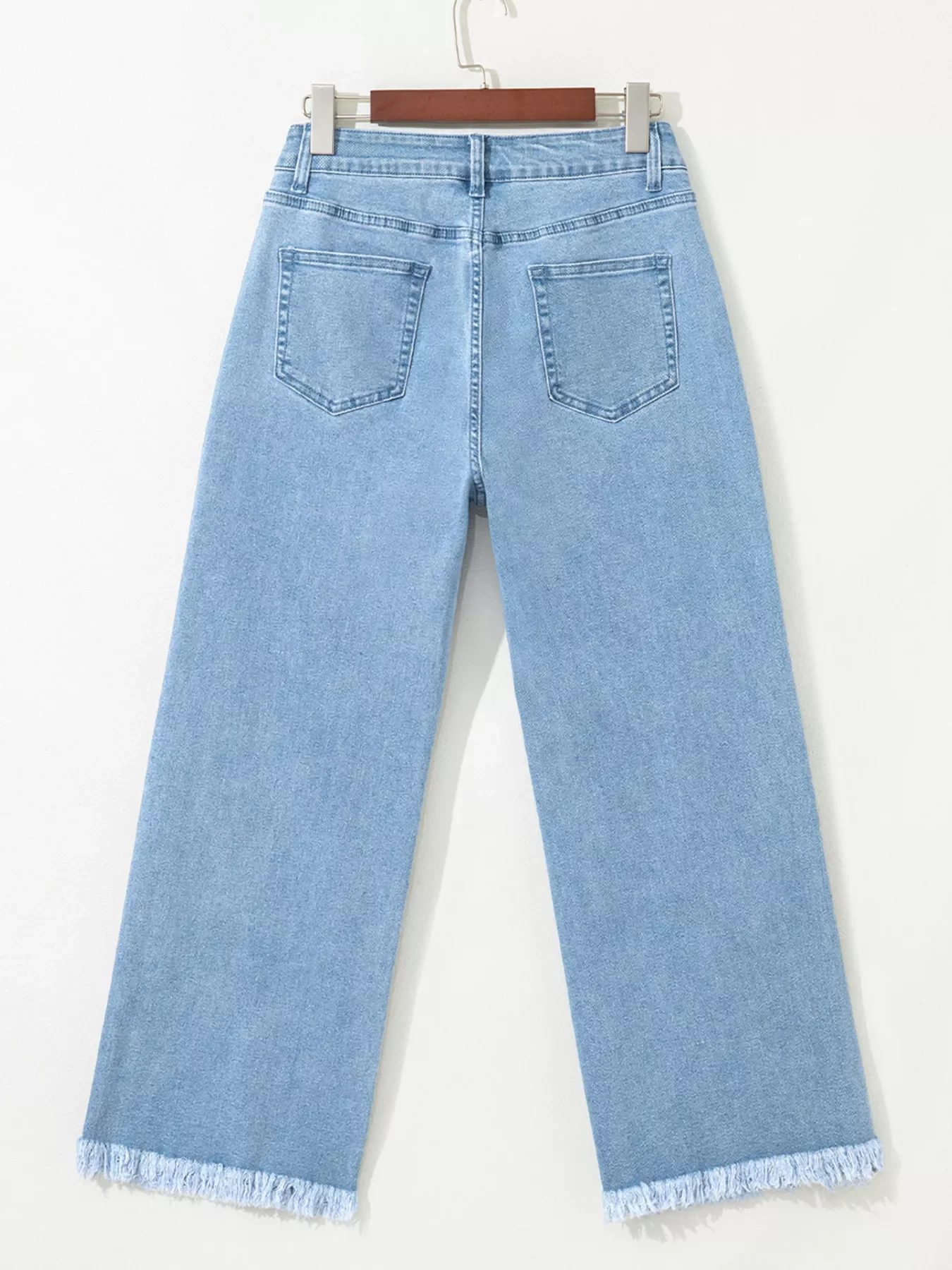 Colorful Sequin Christmas Tree Patched Raw Hem Cropped Wide Leg Jeans - Image 4
