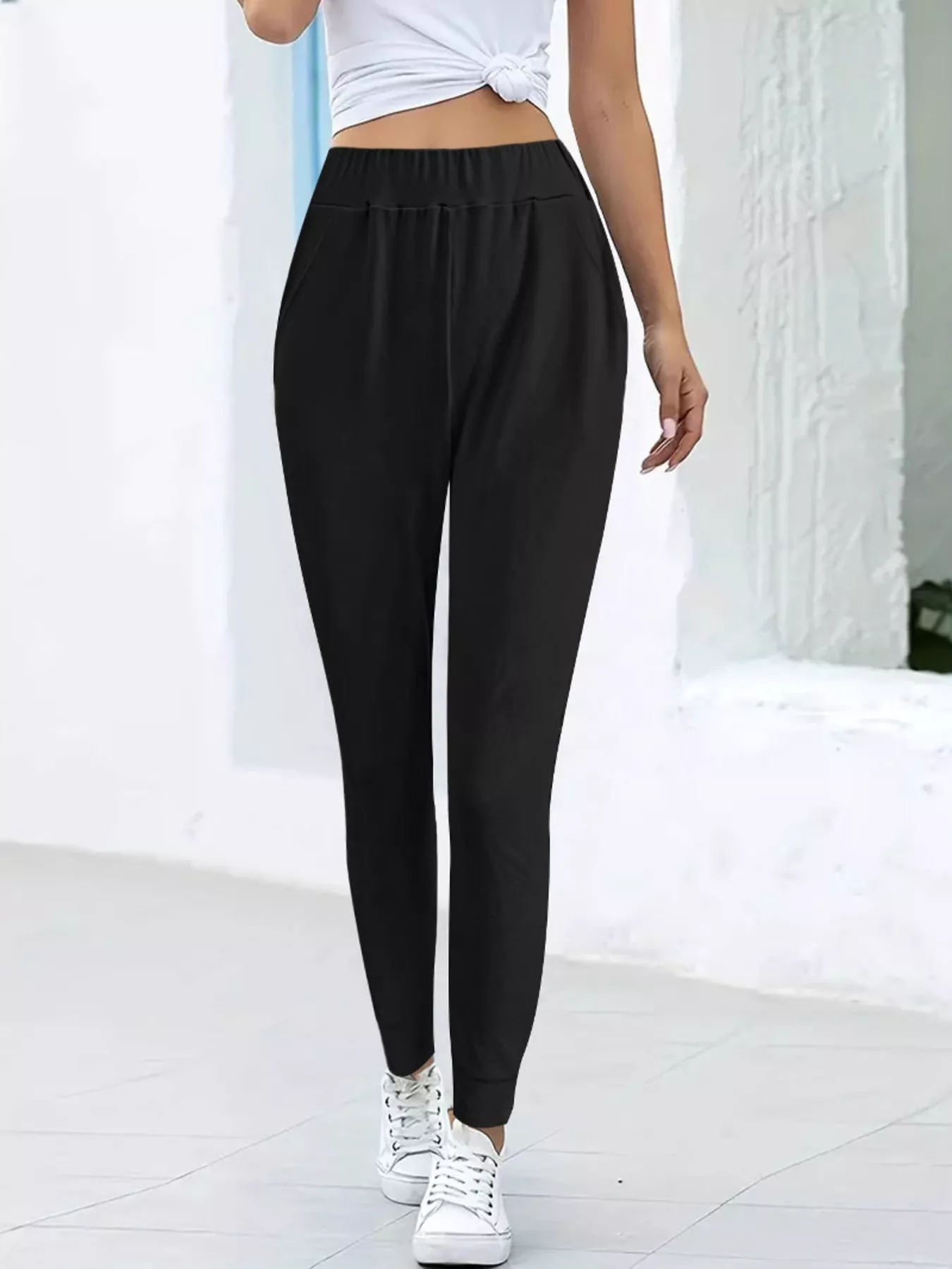Comfortable Elastic Waist Casual Pants - Image 3