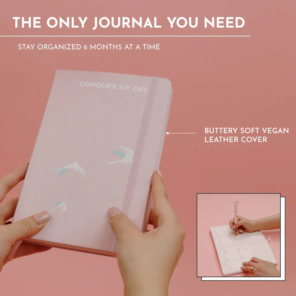Conquer My Day Hardcover Journal (6 Months Supply, Monthly/Weekly/Daily + Line/Dot Paper) - Designed by Kelly Luc, Limited Edition - Image 2