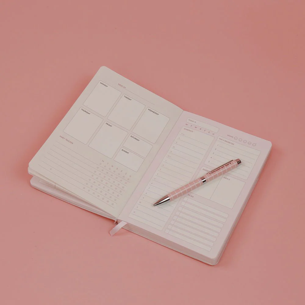 Conquer My Day Hardcover Journal (6 Months Supply, Monthly/Weekly/Daily + Line/Dot Paper) - Designed by Kelly Luc, Limited Edition - Image 8