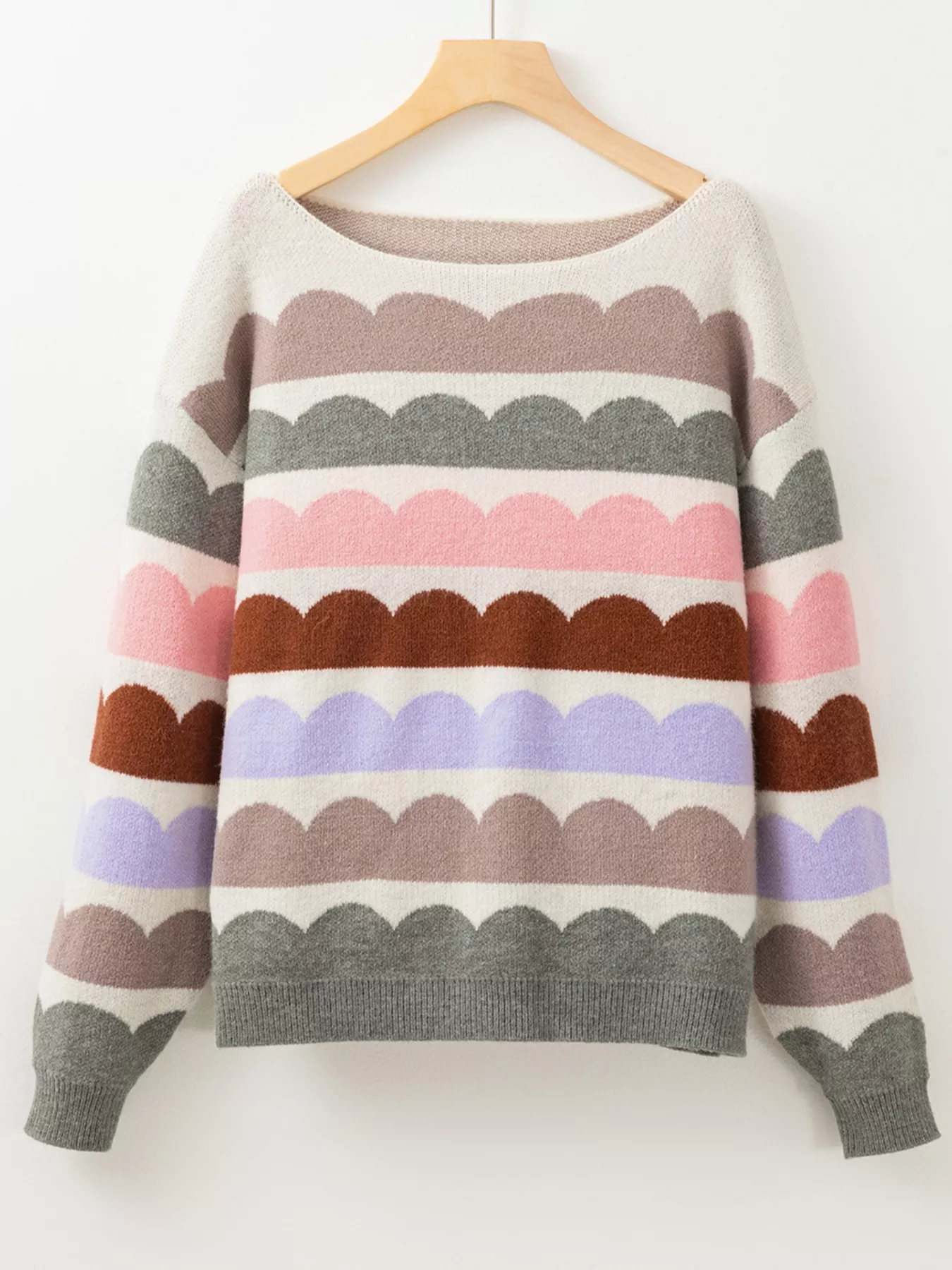 Contrast Boat Neck Sweater - Image 4