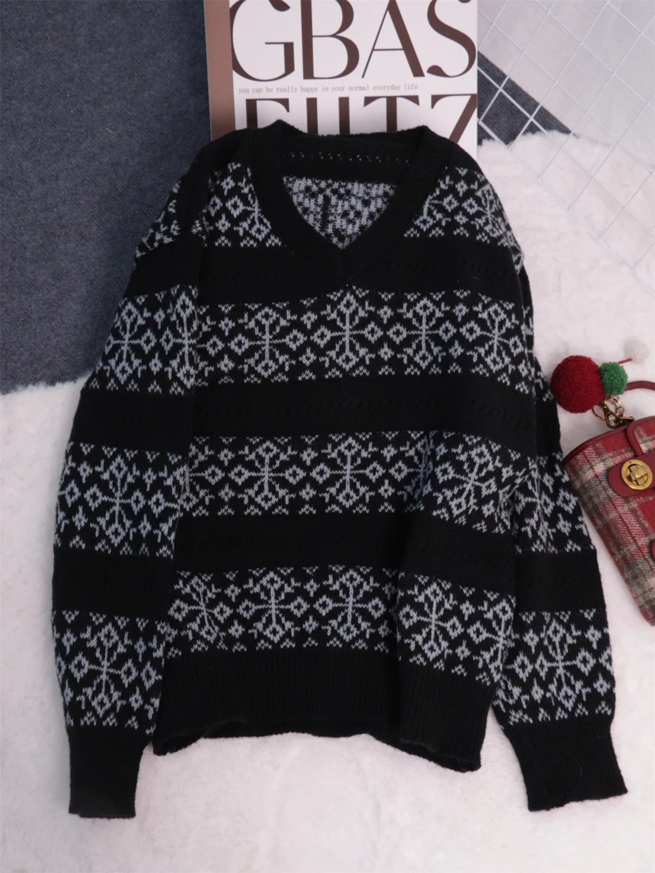 Contrast Ribbed hem Long Sleeve Sweater - Image 14