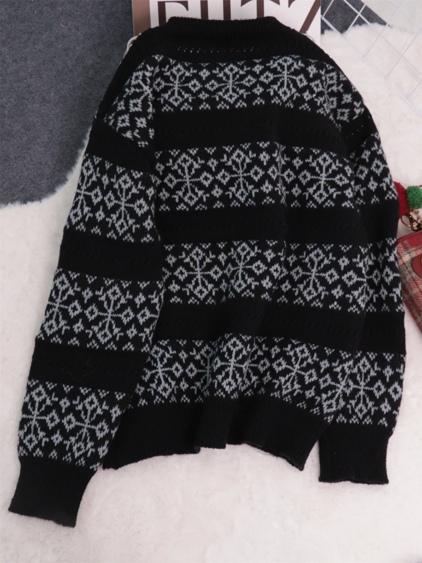 Contrast Ribbed hem Long Sleeve Sweater - Image 15