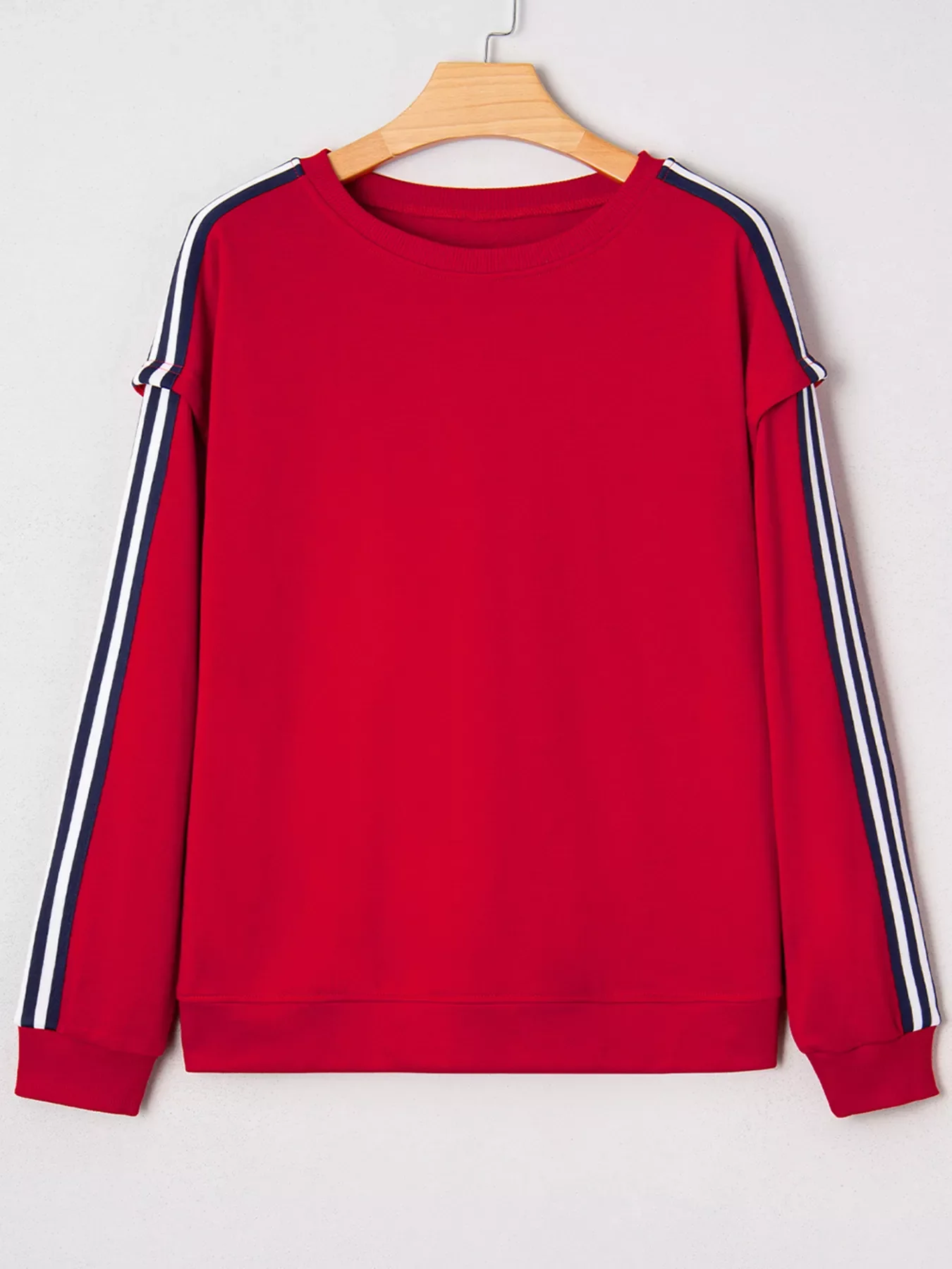Contrast Striped Detail Varsity Sweatshirt - Image 3