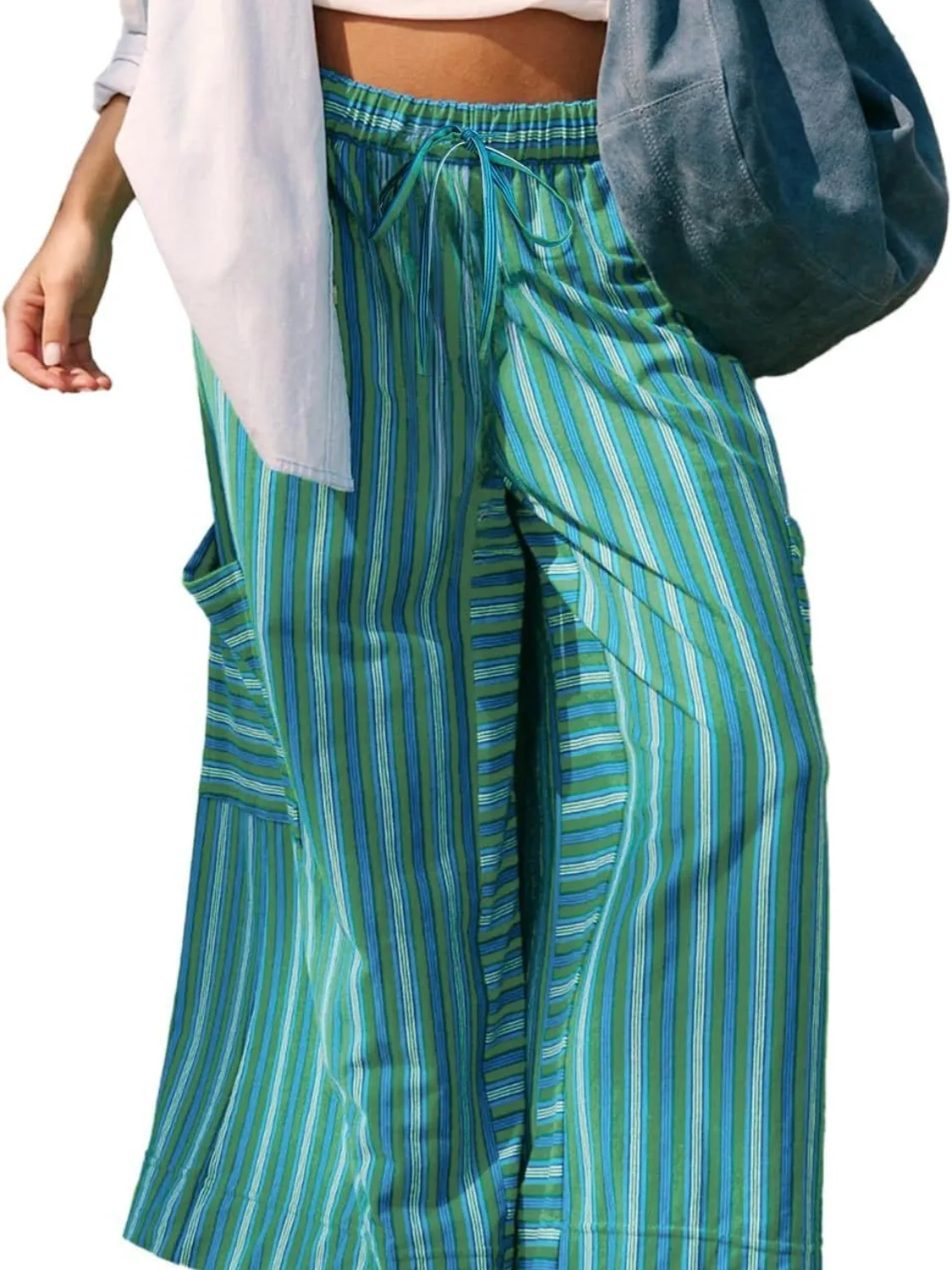 Contrast Striped Wide leg Pants - Image 16