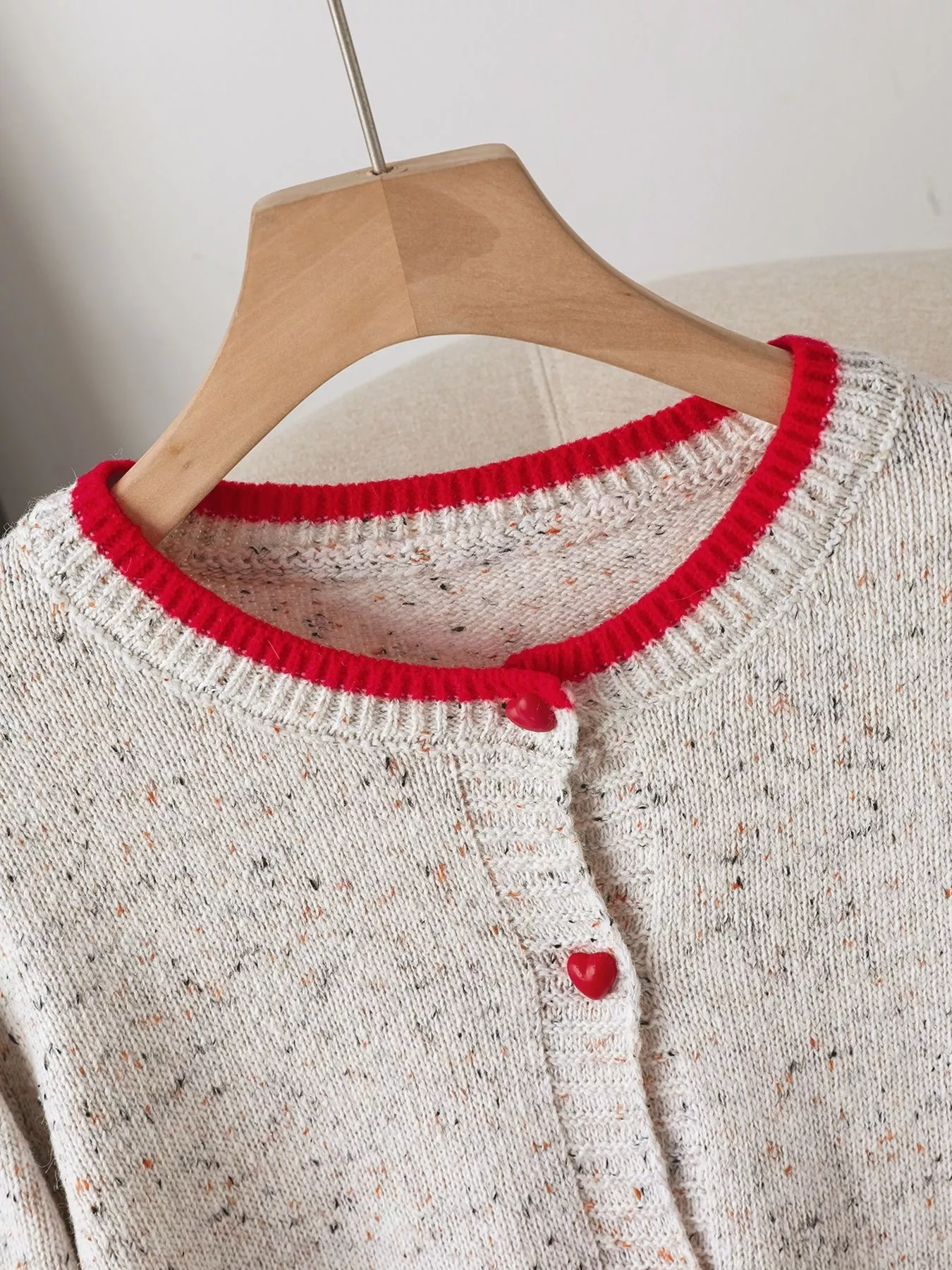 Contrast Trim Button Up Cardigan - Image 3